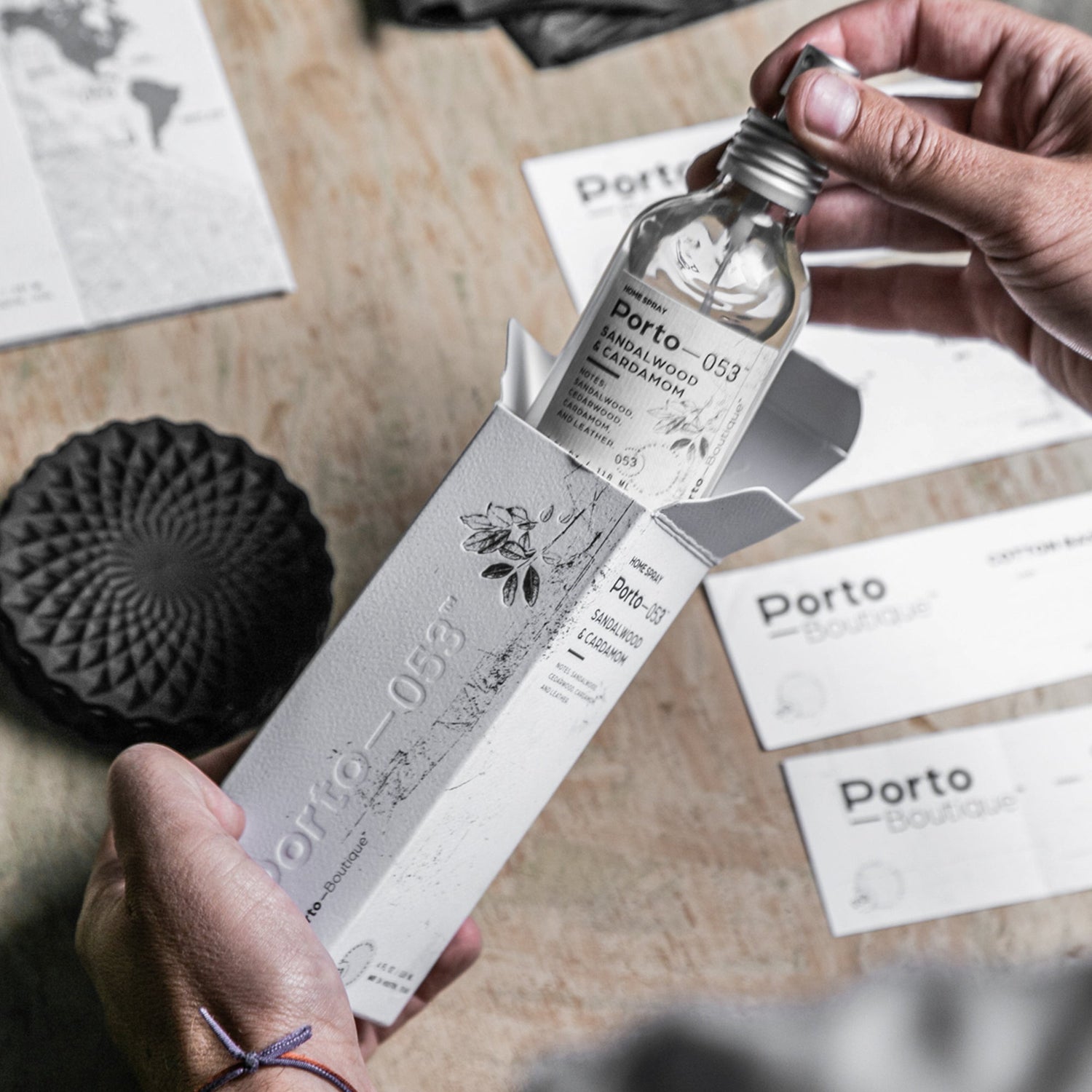 Room Spray – Linen & Fabric Freshener – High Fragrance Concentration Porto-053 – Vegan & Handmade in USA – 4 oz Clear Glass Bottle