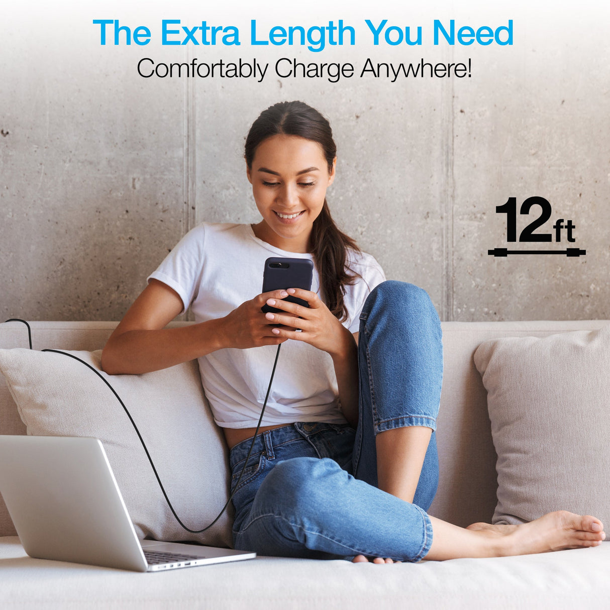 Naztech Fast Charge USB-C to MFi Lightning Cable 12ft