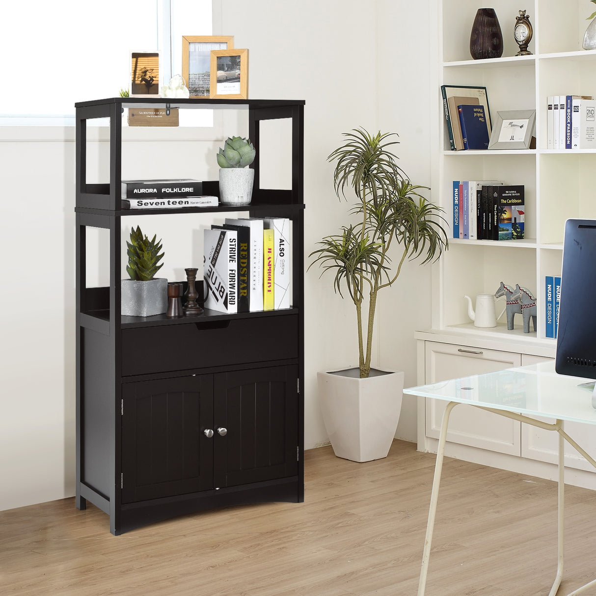 Bathroom Storage Cabinet with Drawer and Shelf Floor Cabinet