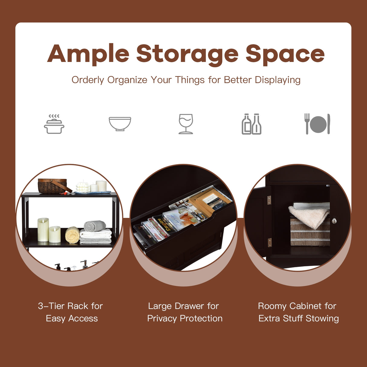 Bathroom Storage Cabinet with Drawer and Shelf Floor Cabinet
