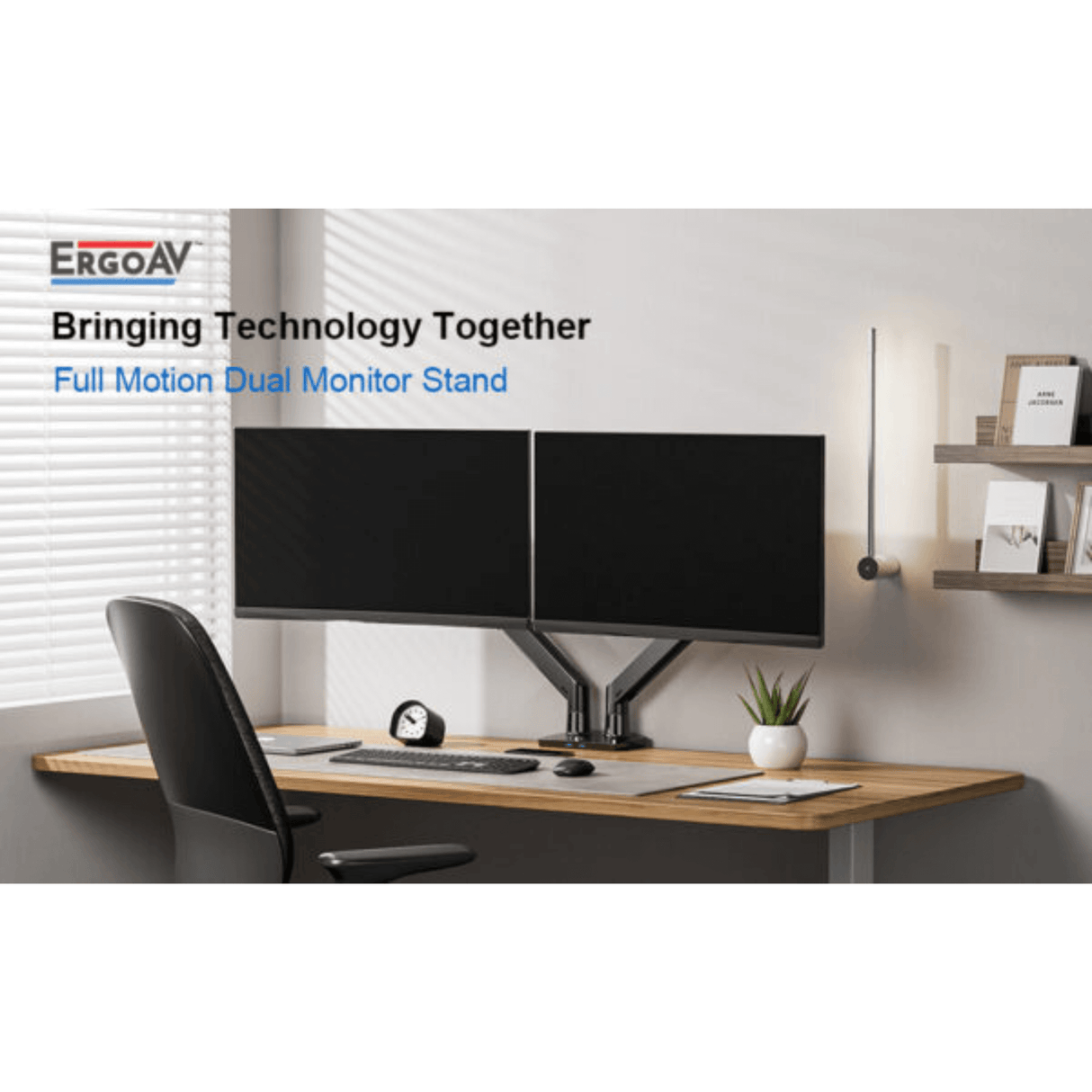 ErgoAV Gas Spring Desk Mount for Dual Monitors 13" to 35"