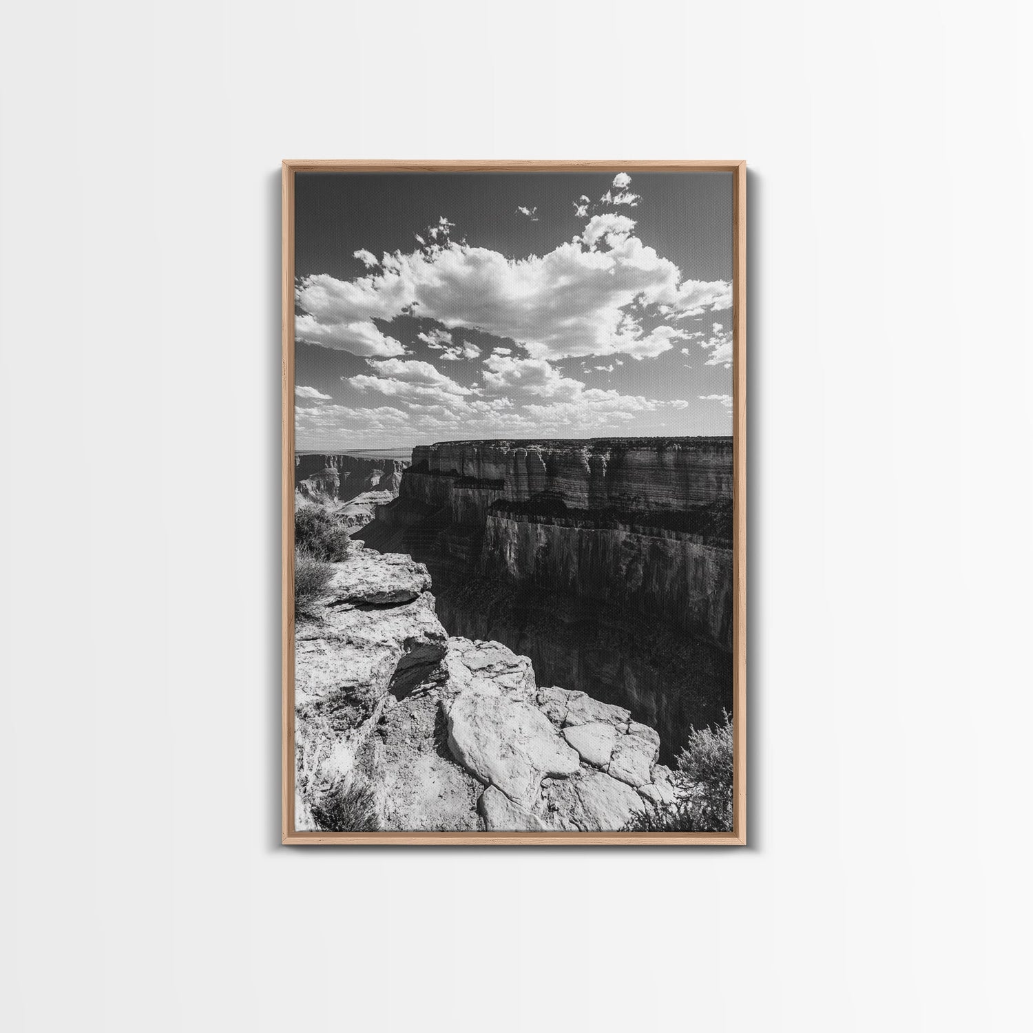 Grand Canyon, Desert, Clouds, Depth - Epic canyon view, Canvas Print, adventurous living room centerpiece, nature-inspired wall art