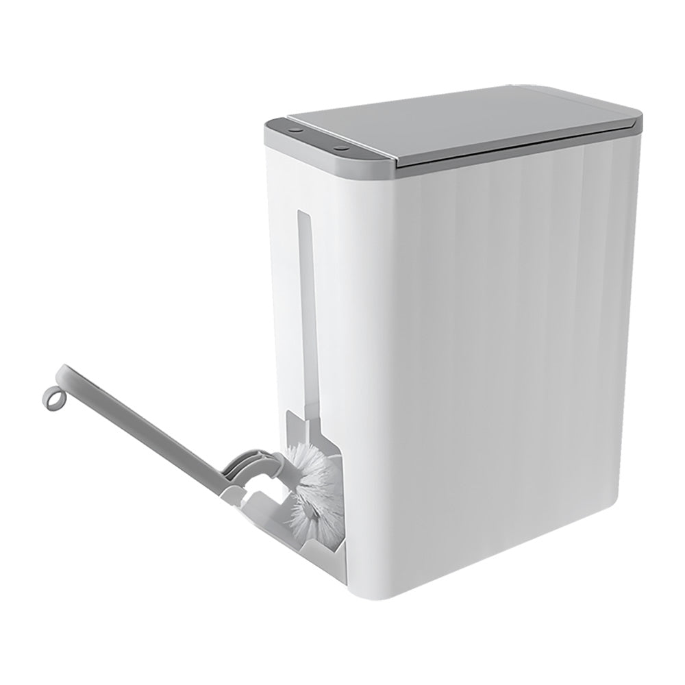Rectangular Automatic Motion Sensor Slim Trash Can with Hidden Toilet Brush For Bathroom | DZT-10-2