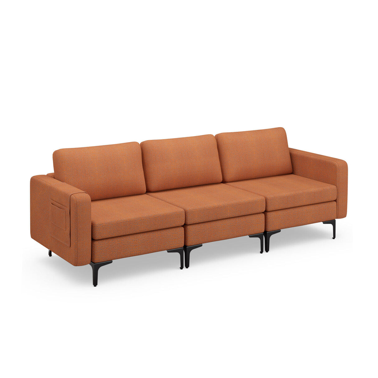 1/2/3/4-Seat Convertible Sectional Sofa with Reversible Ottoman-3