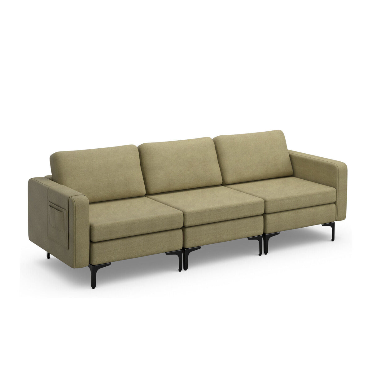 1/2/3/4-Seat Convertible Sectional Sofa with Reversible Ottoman-3