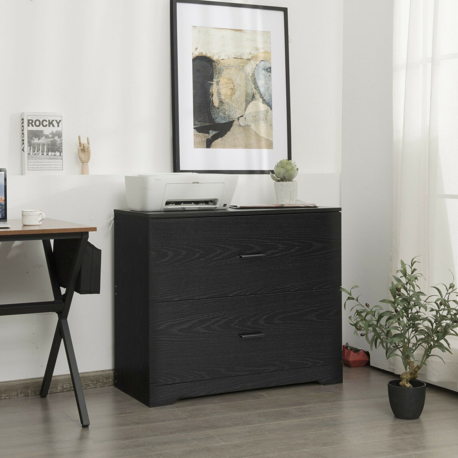 2-Drawer Lateral File Cabinet with Adjustable Bars for Home and Office