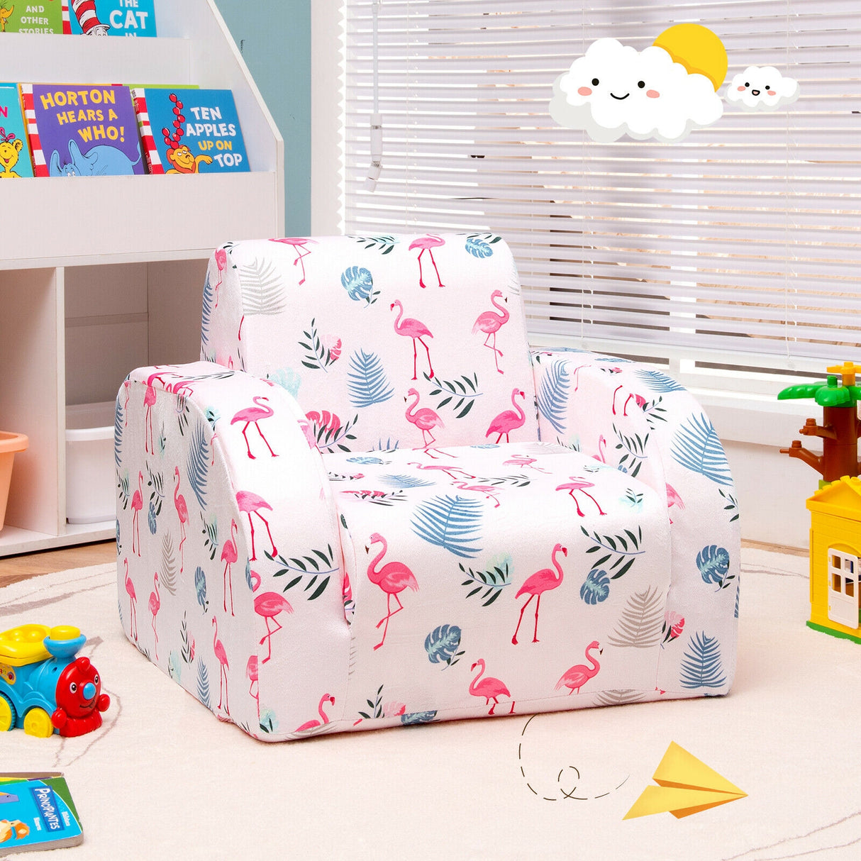 3-in-1 Convertible Kid Sofa Bed Flip-Out Chair Lounger for Toddler
