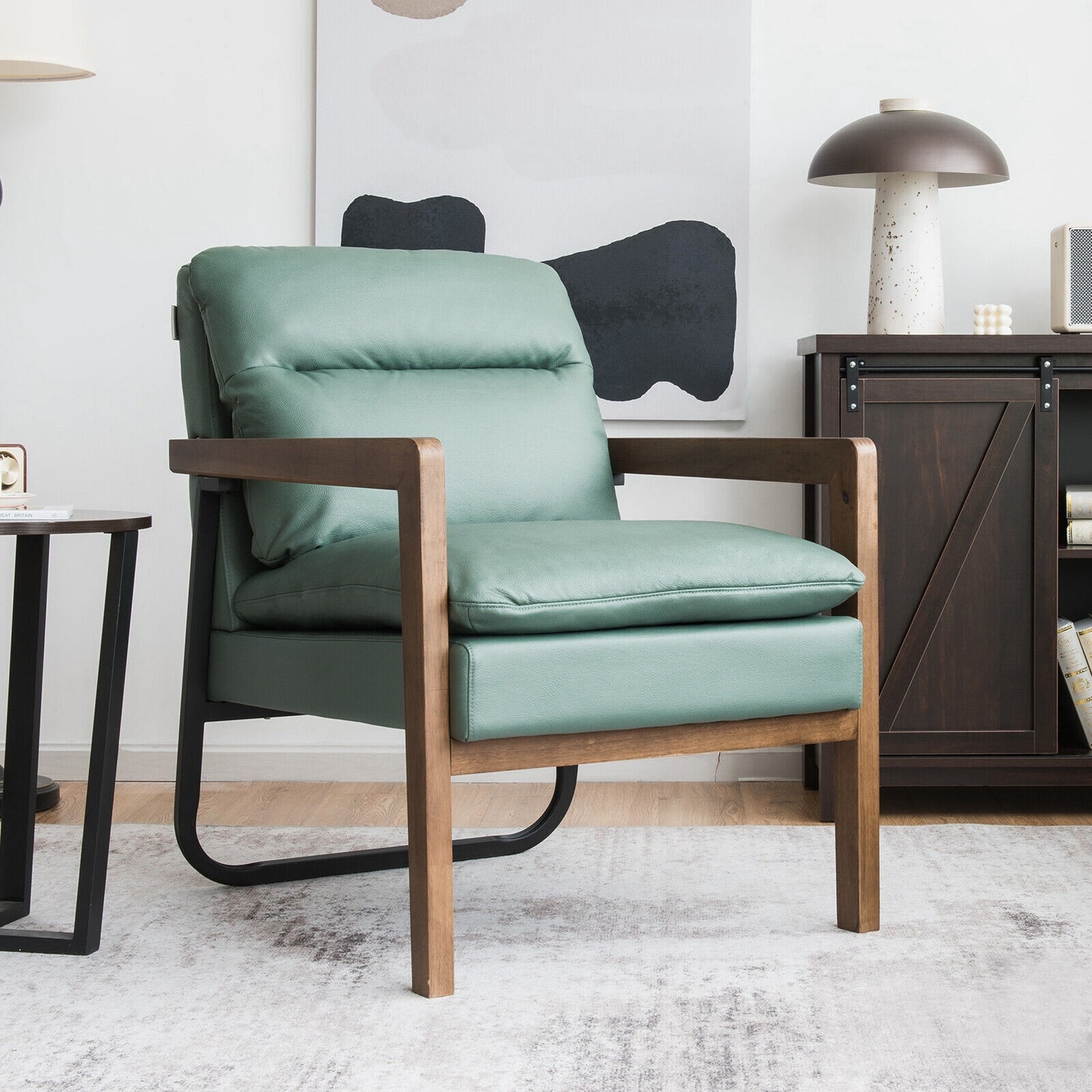 Single Sofa Chair with Extra-Thick Padded Backrest and Seat Cushion