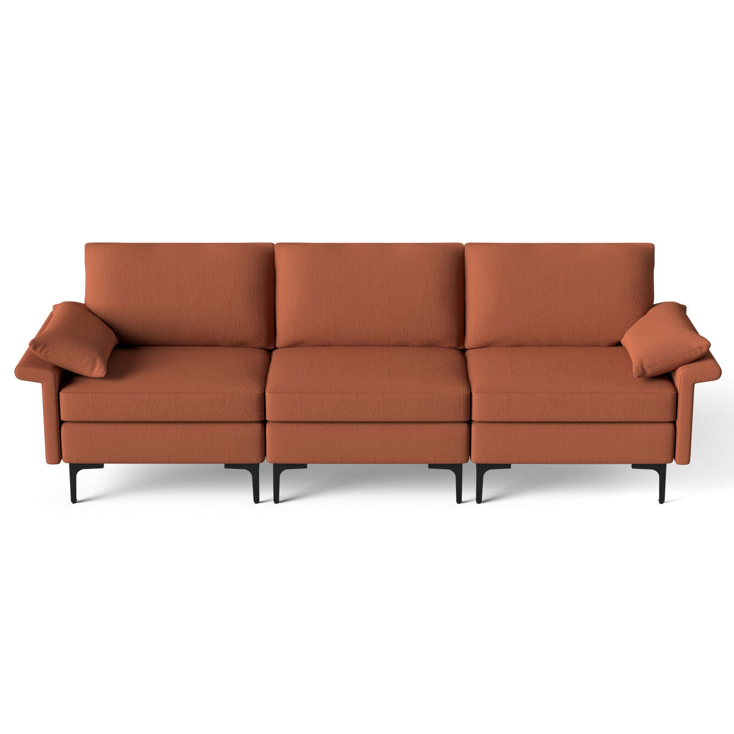 Large 3-Seat Sofa Sectional with Metal Legs for 3-4 people