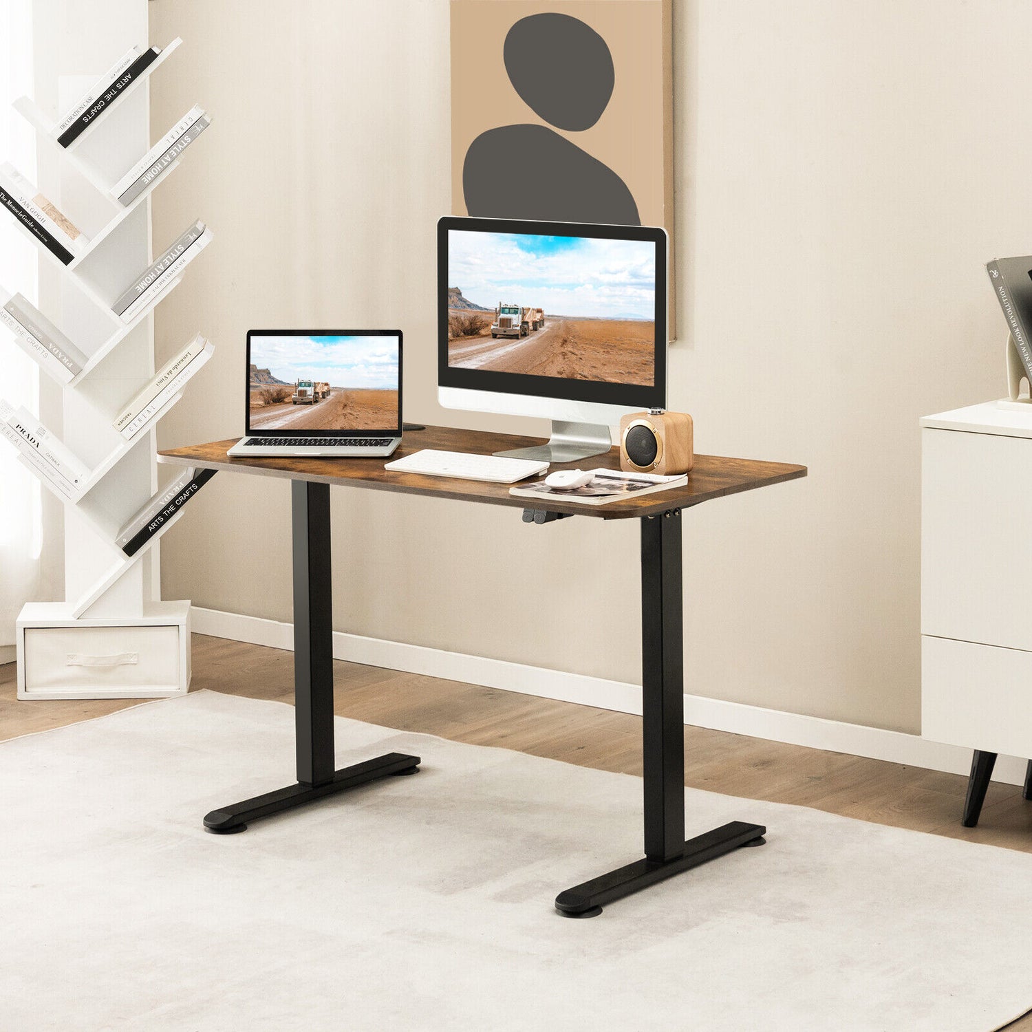 Electric Standing Desk Adjustable Stand up Computer Desk Anti-collision