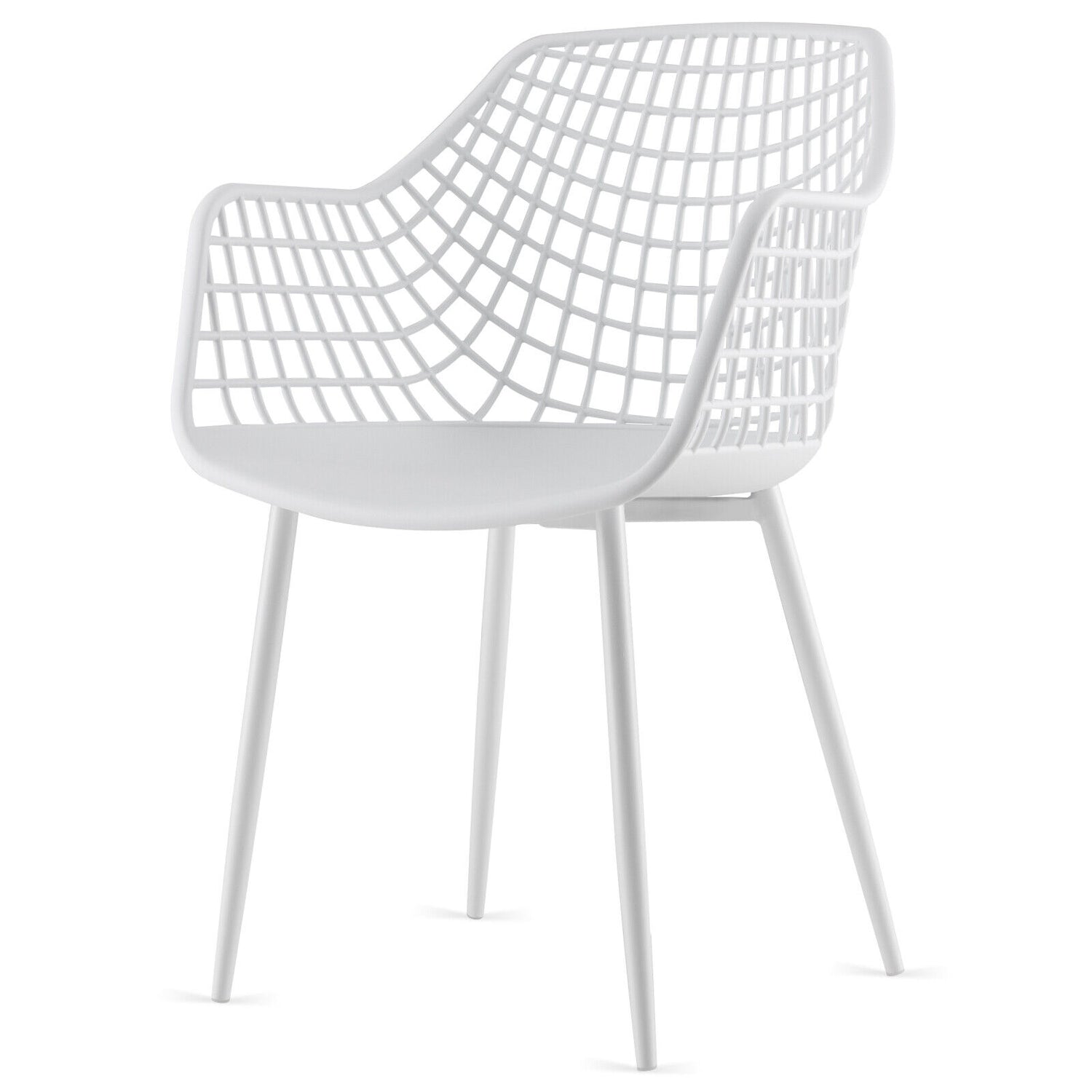 Set of 4 Heavy Duty Modern Dining Chair with Airy Hollow Backrest