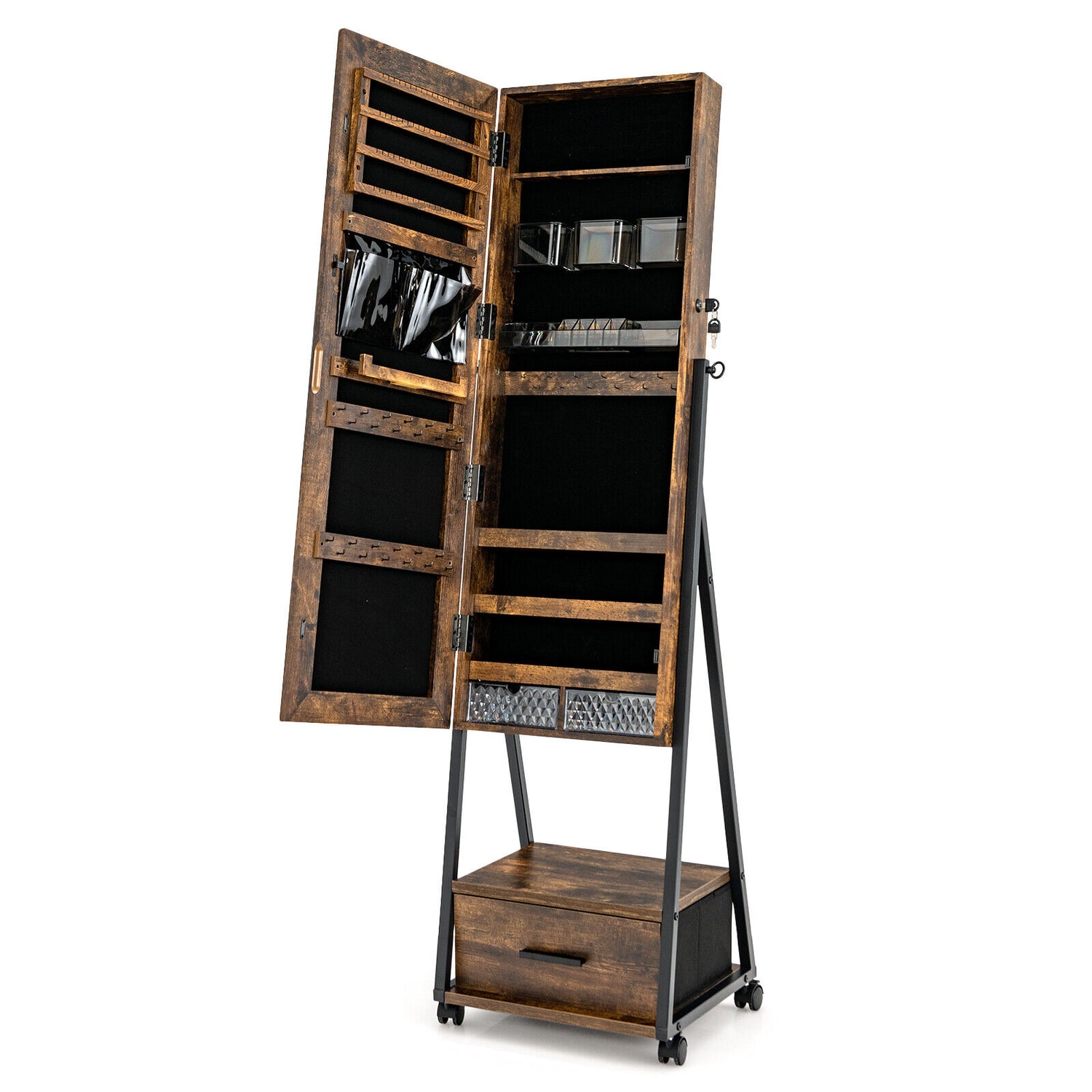 Jewelry Cabinet with Full Length Mirror