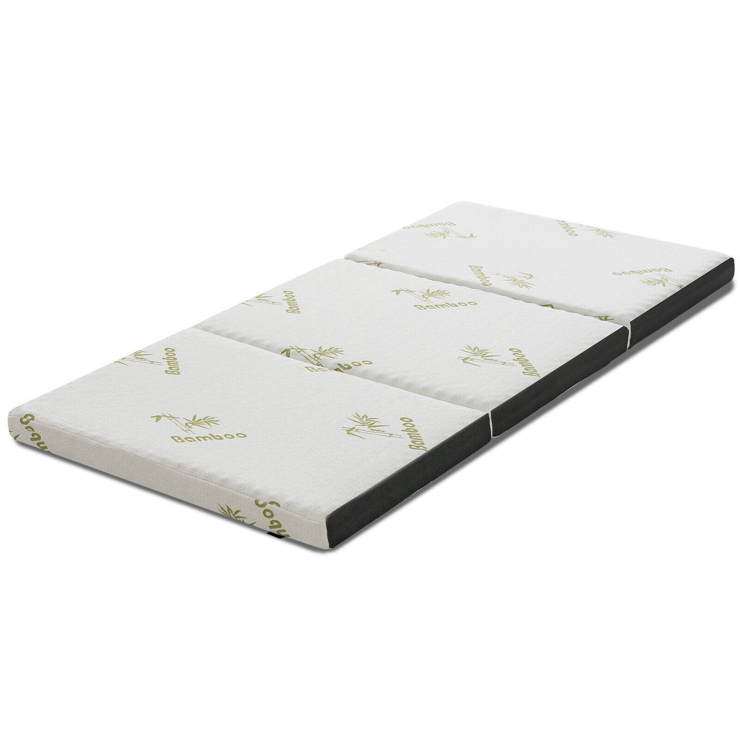Queen 3 Inch Tri-fold Memory Foam Floor Mattress Topper Portable with Carrying Bag