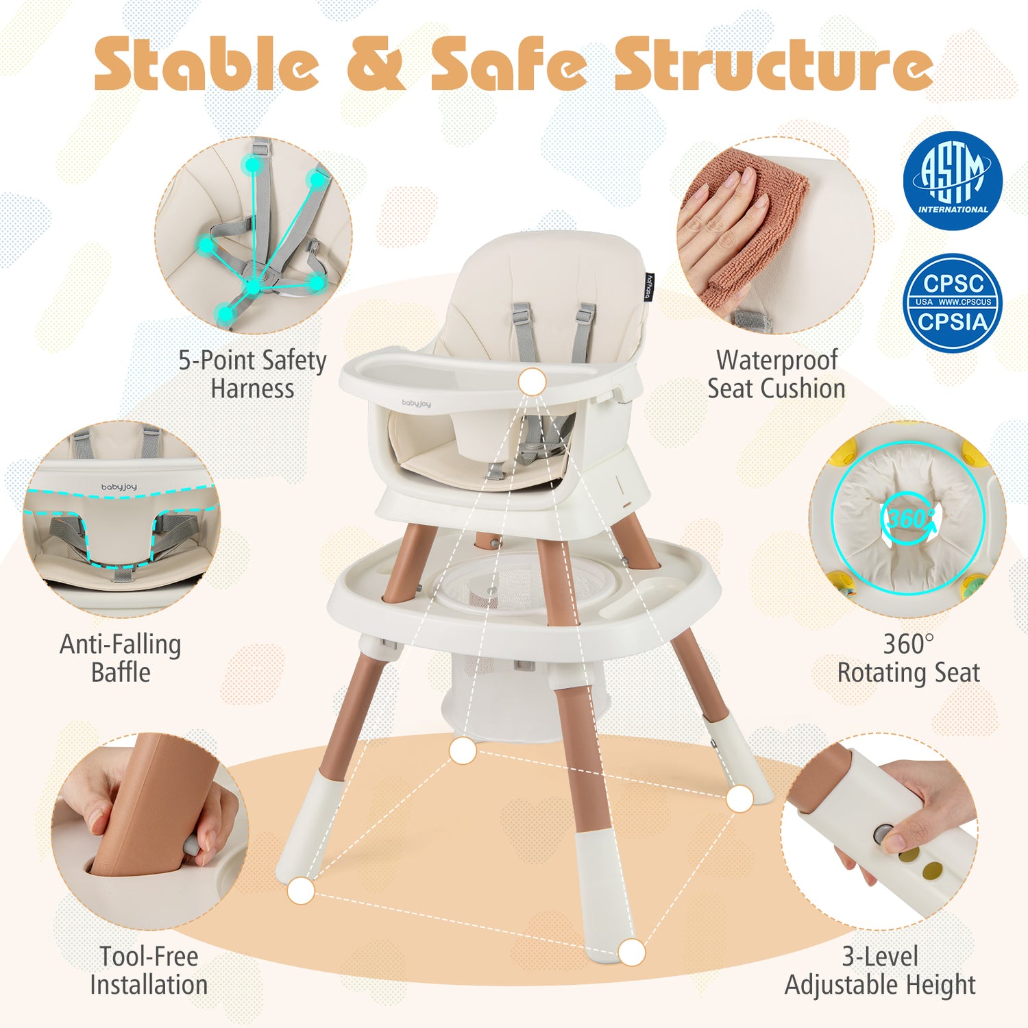 16-in-1 Baby High Chair with Activity Center and Booster Seat for Babies and Toddlers