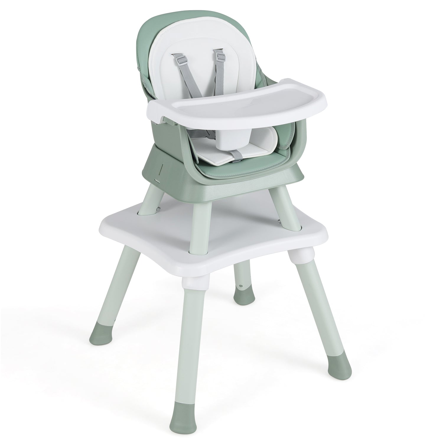 6-in-1 Convertible Baby High Chair with Adjustable Removable Tray