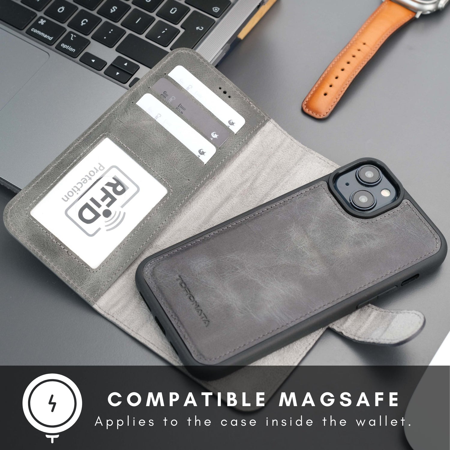 Casper Leather iPhone 14 Wallet Case | MagSafe