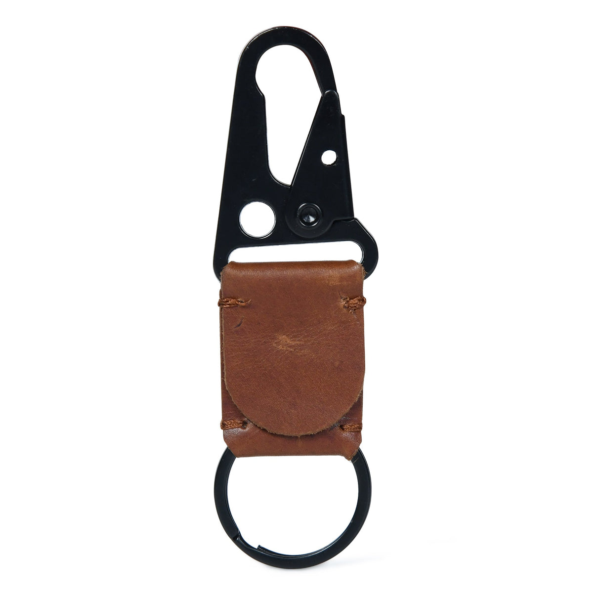 Leather-Metal Key Ring Keychain