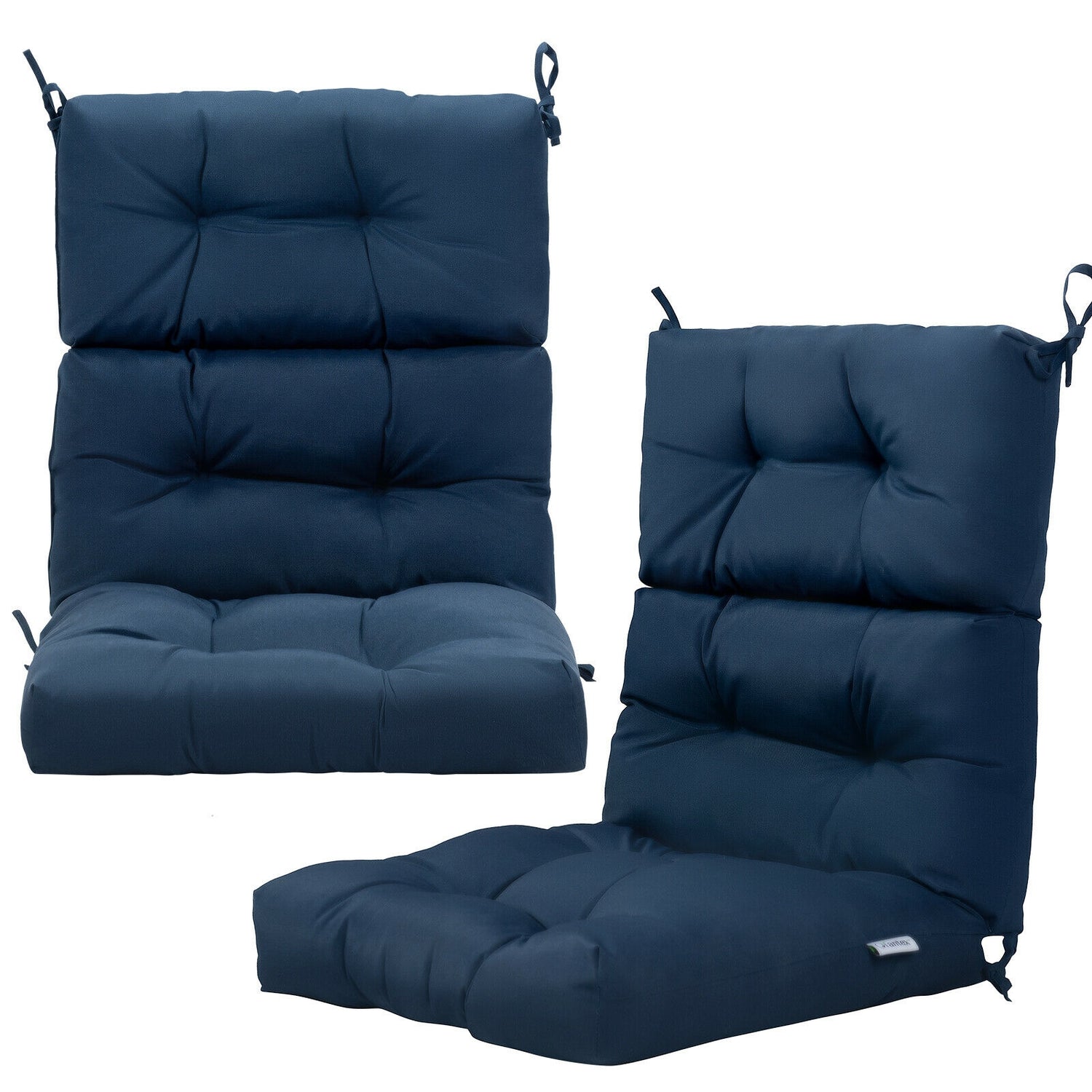 22 x 44 Inch Tufted Outdoor Patio Chair Seating Pad