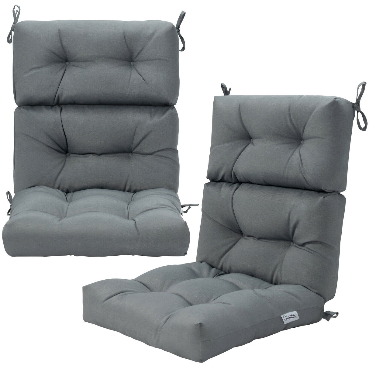 22 x 44 Inch Tufted Outdoor Patio Chair Seating Pad
