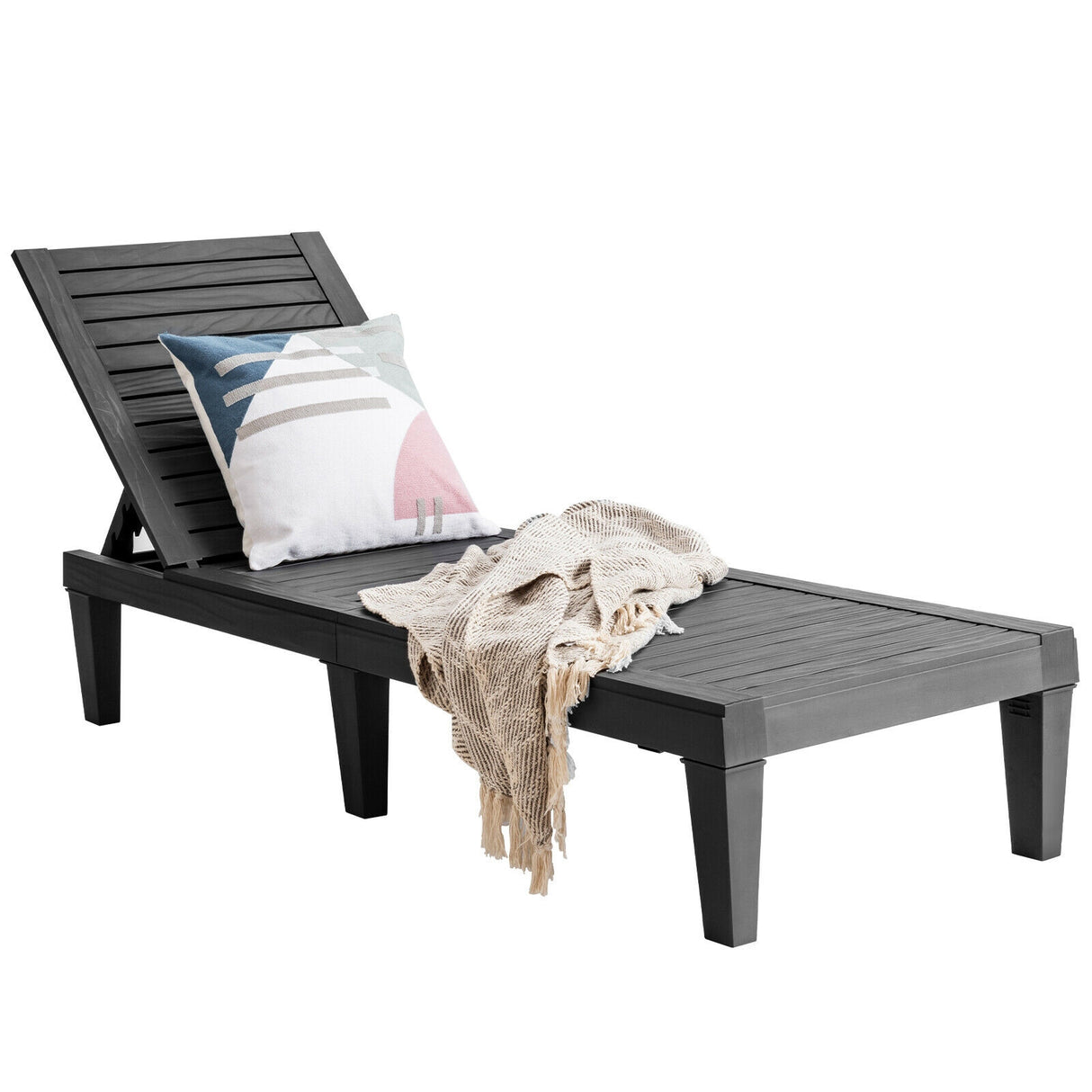 Outdoor Recliner Chair with 5-Position Adjustable Backrest
