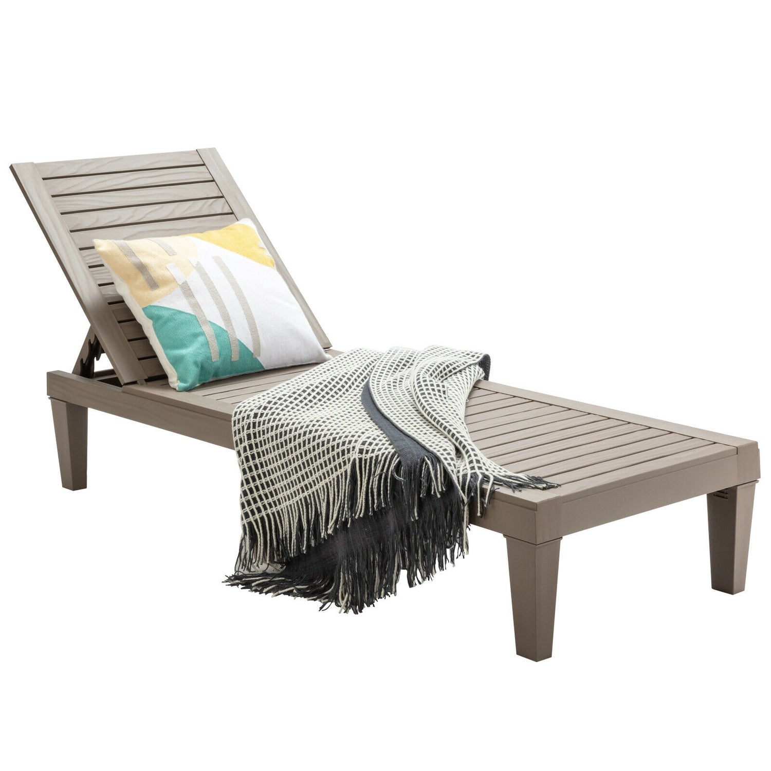 Outdoor Recliner Chair with 5-Position Adjustable Backrest