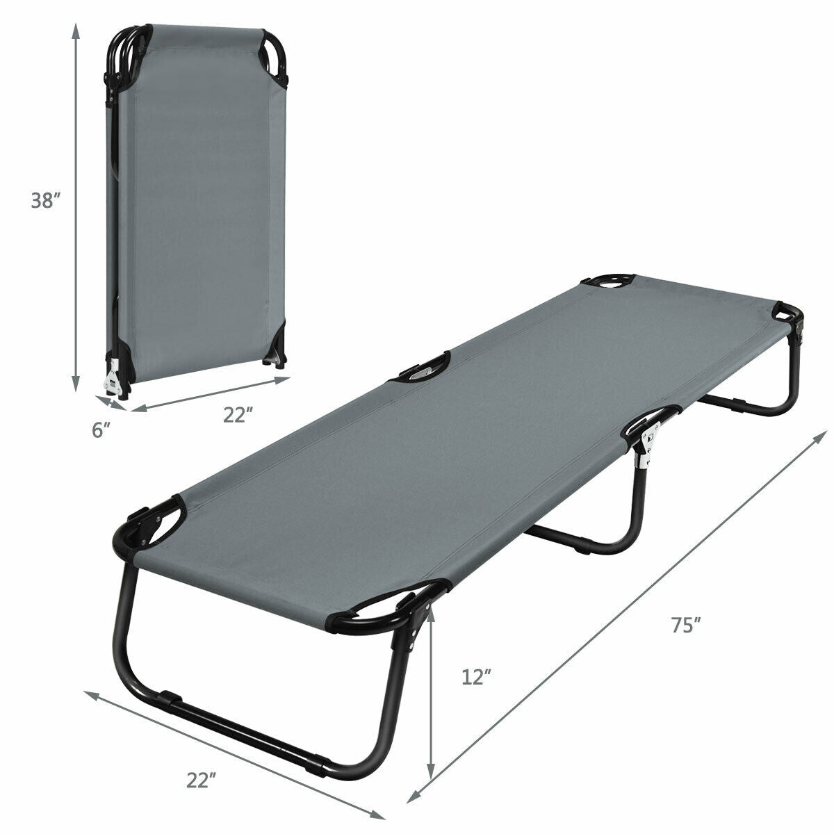 Folding Camping Bed Outdoor Portable Military Cot Sleeping Hiking