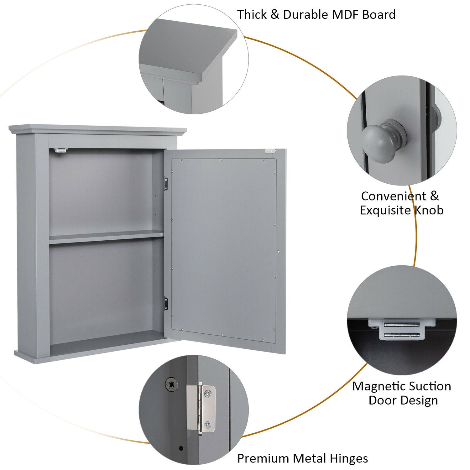 Bathroom Wall Mounted Storage Mirror Medicine Cabinet