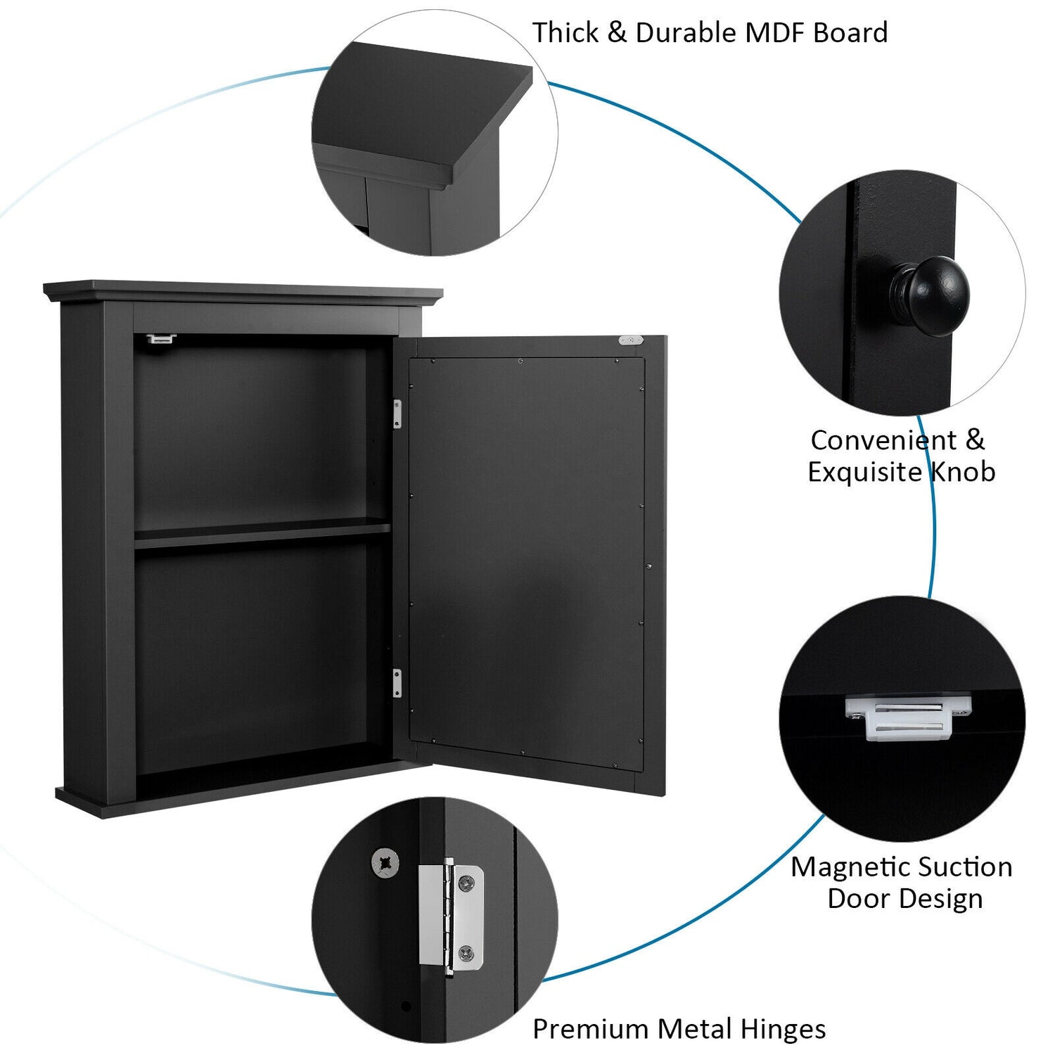 Bathroom Wall Mounted Storage Mirror Medicine Cabinet