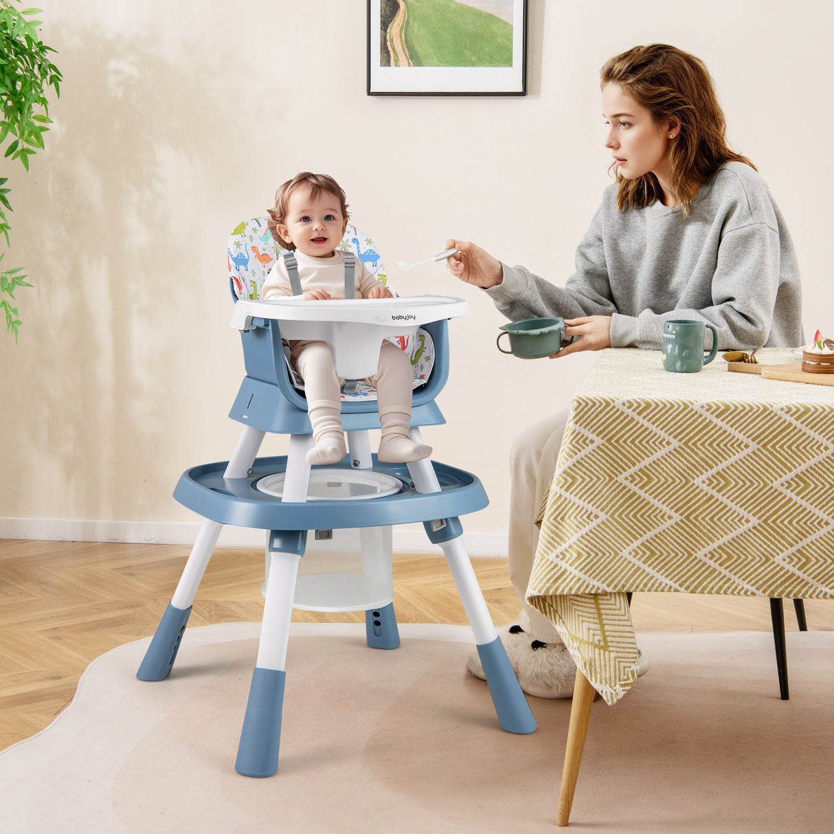 16-in-1 Baby High Chair with Activity Center and Booster Seat for Babies and Toddlers