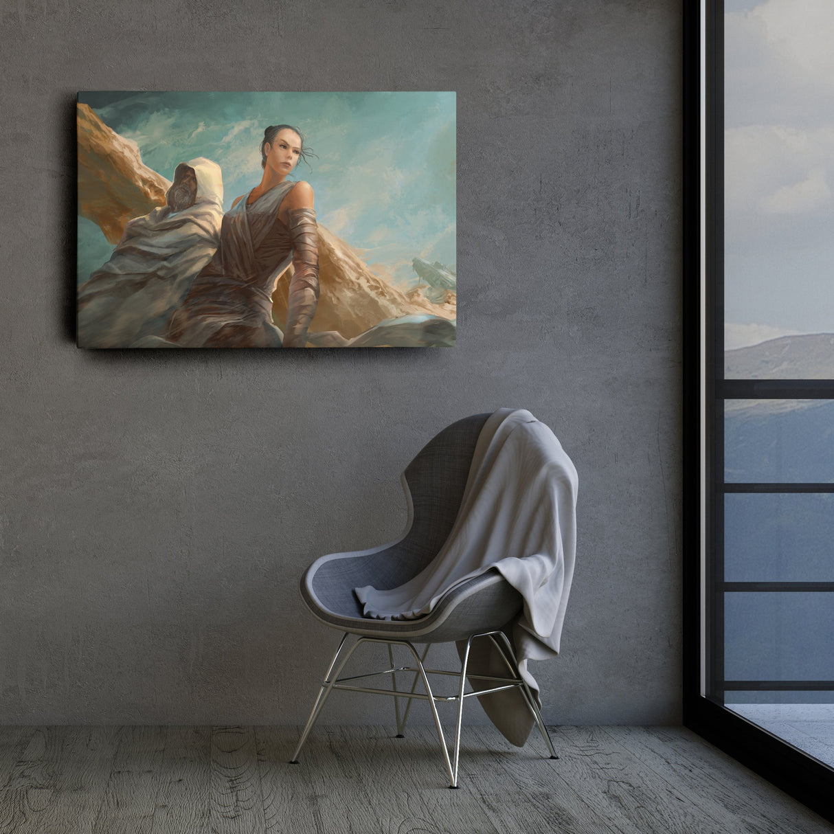 Luke & Rey Skywalker Artwork - Star Wars Canvas Wall Art Decor