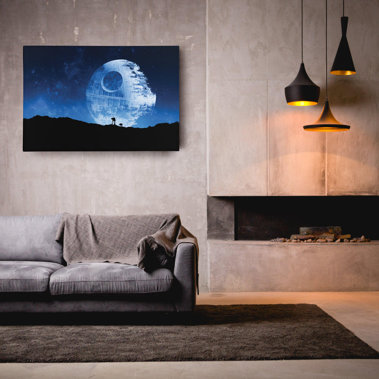 Death Star Poster Star Wars Movie Canvas Wall Art Decor - Galactic Wall Art