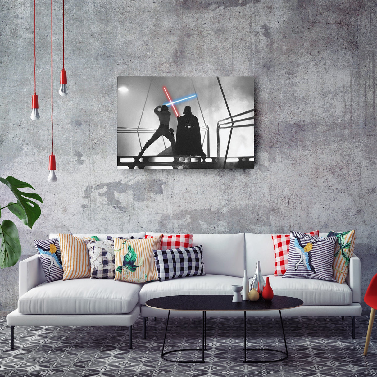 Star Wars - Darth Vader vs Luke Skywalker Fight Canvas Wall Art Decor