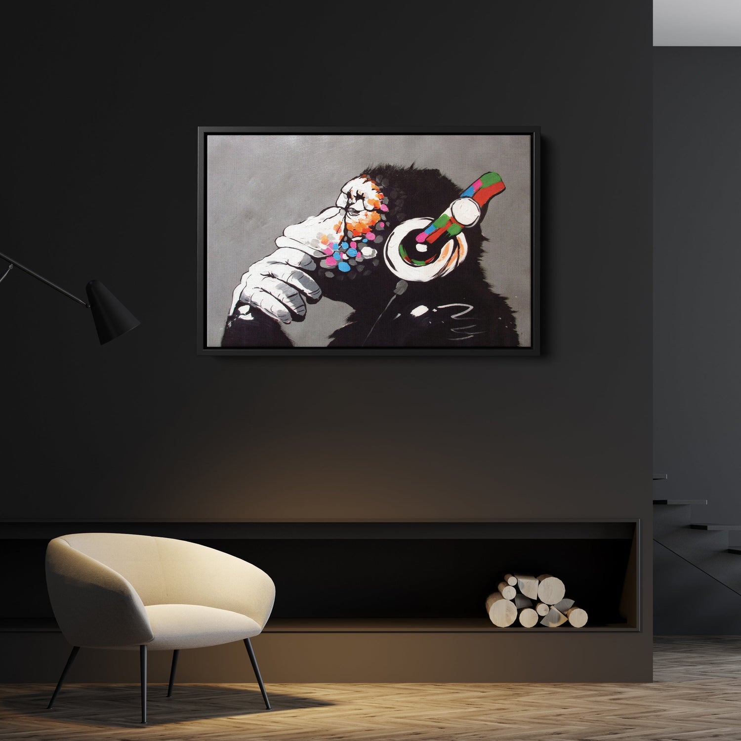 Banksy Male DJ Canvas – Urban Graffiti Wall Art Decor