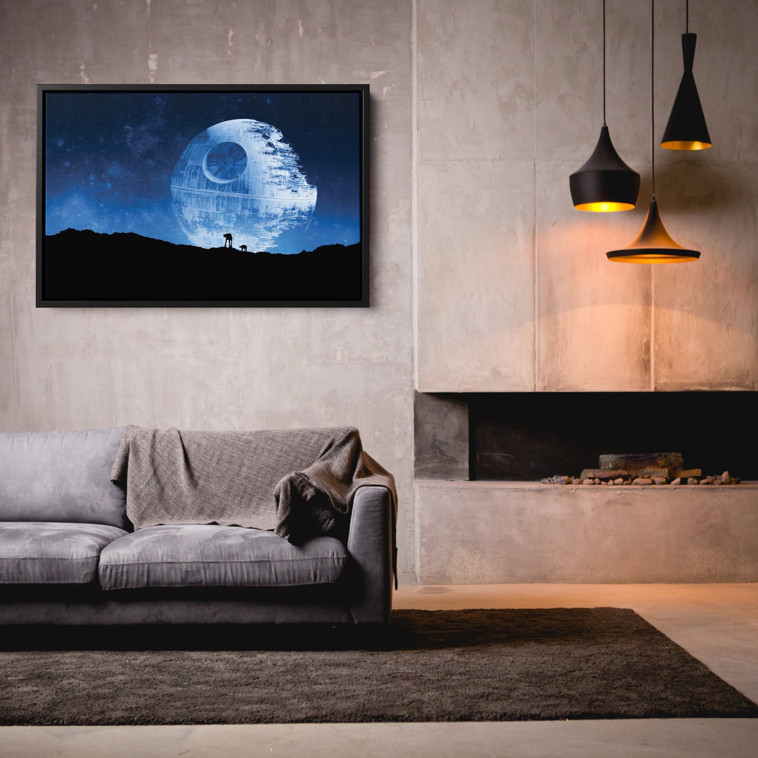 Death Star Poster Star Wars Movie Canvas Wall Art Decor - Galactic Wall Art