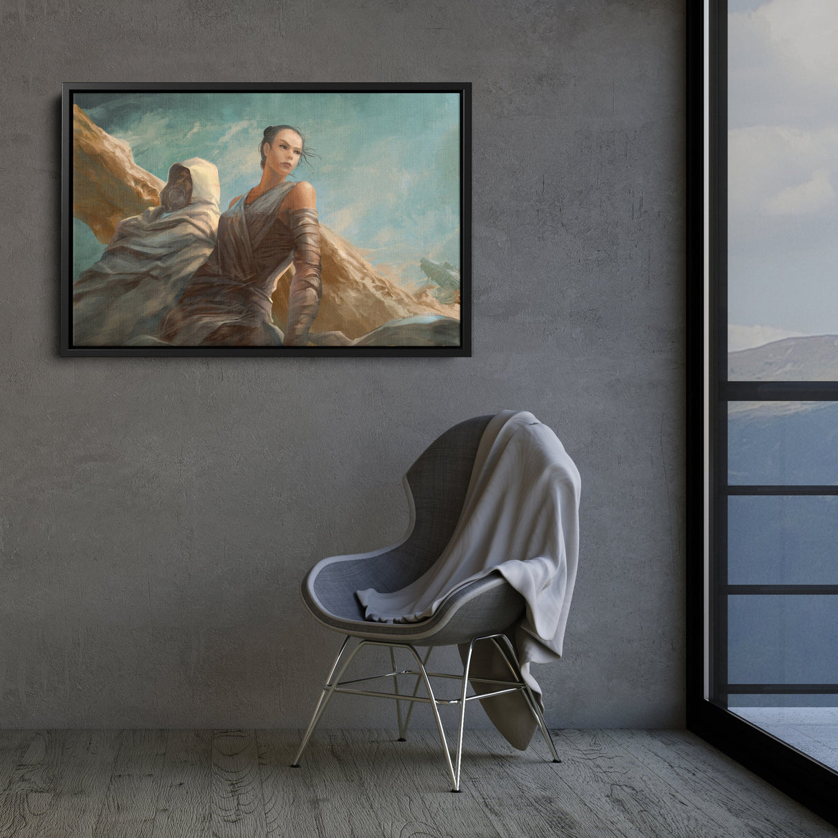 Luke & Rey Skywalker Artwork - Star Wars Canvas Wall Art Decor