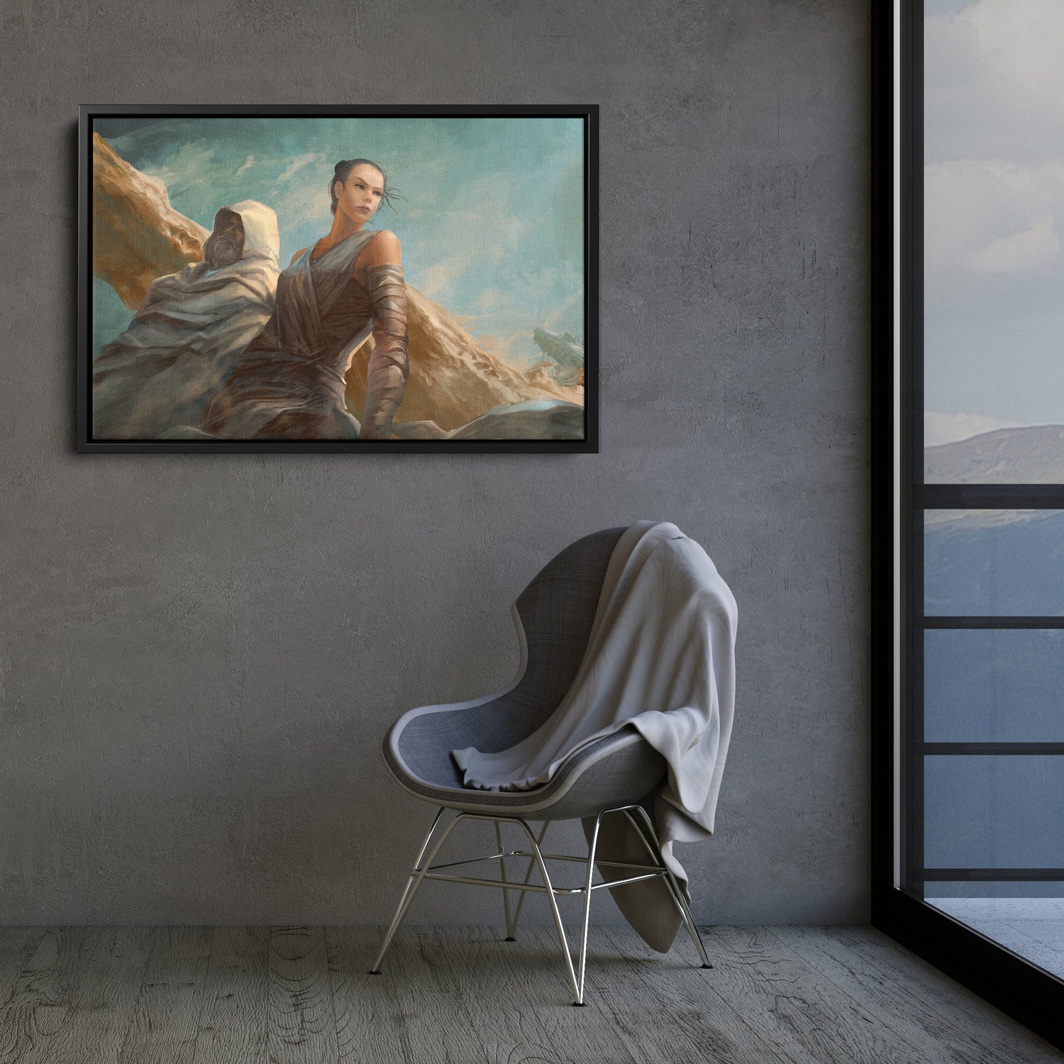 Luke & Rey Skywalker Artwork - Star Wars Canvas Wall Art Decor