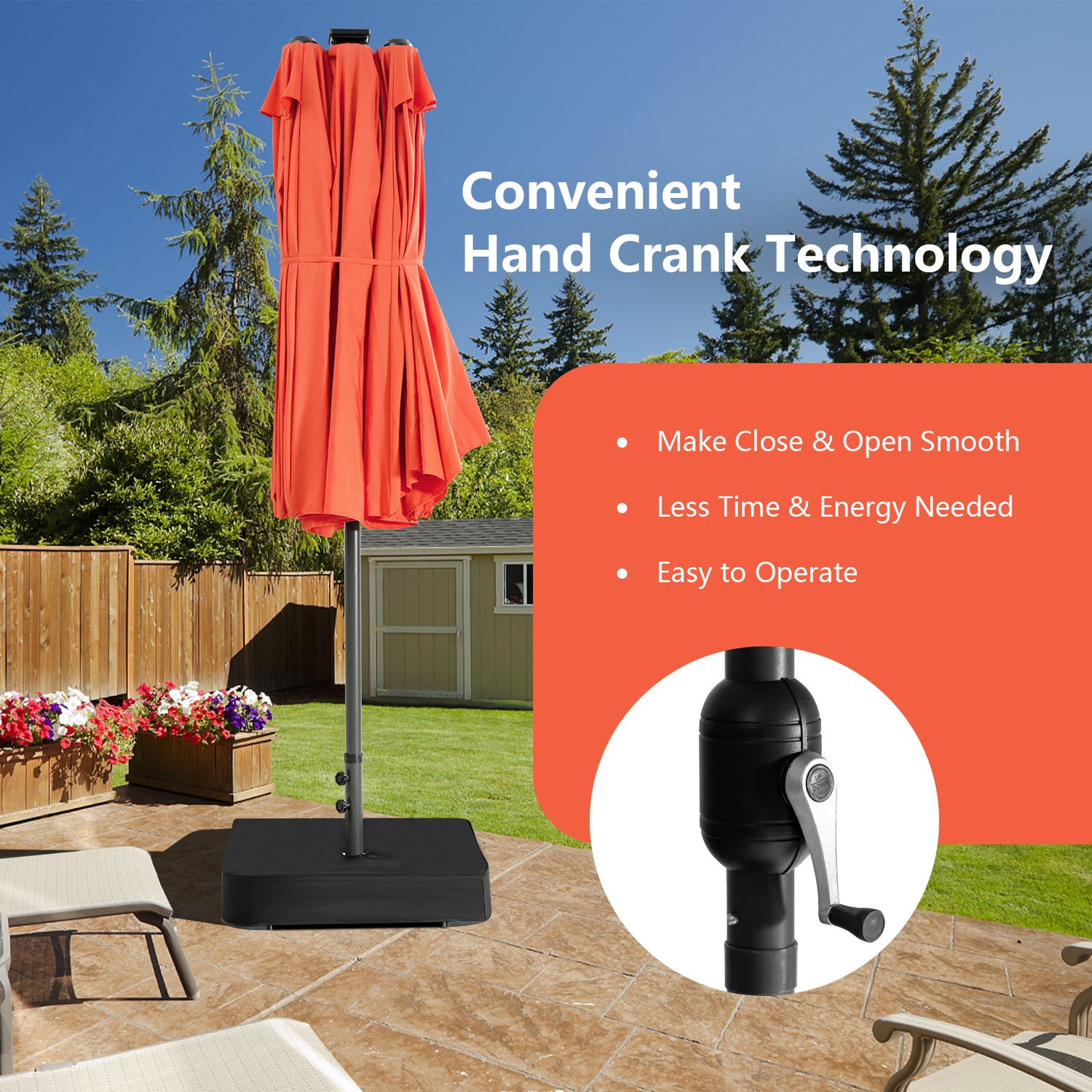 11 Pieces Patio Dining Set with LED Patio Umbrella with Base and Seat Cushions (Beige)