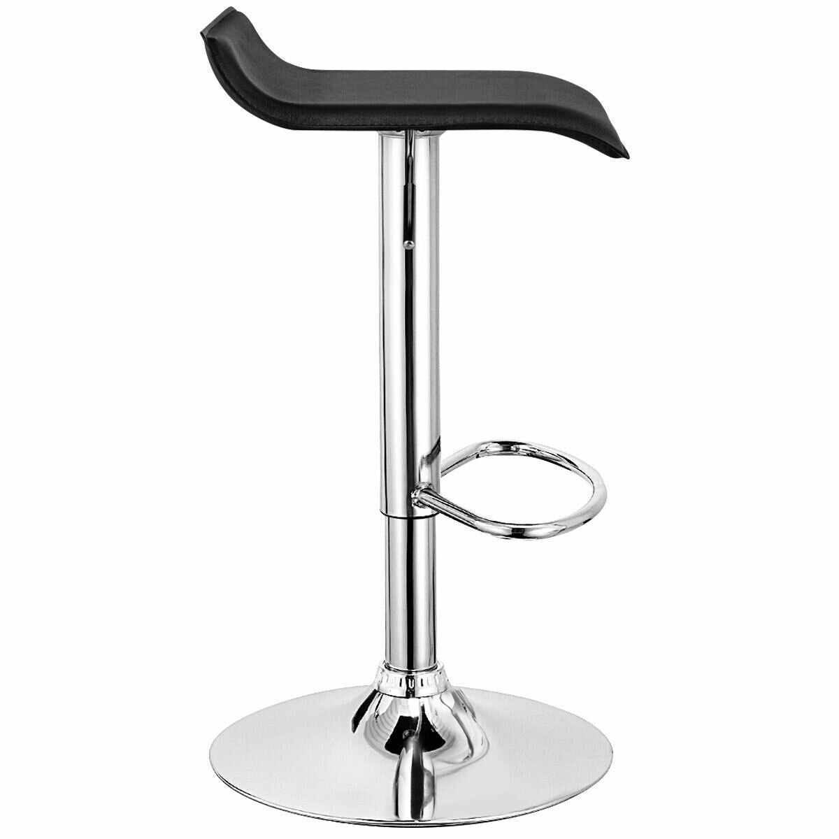Set of 2 Adjustable PU Leather Backless Bar Stools