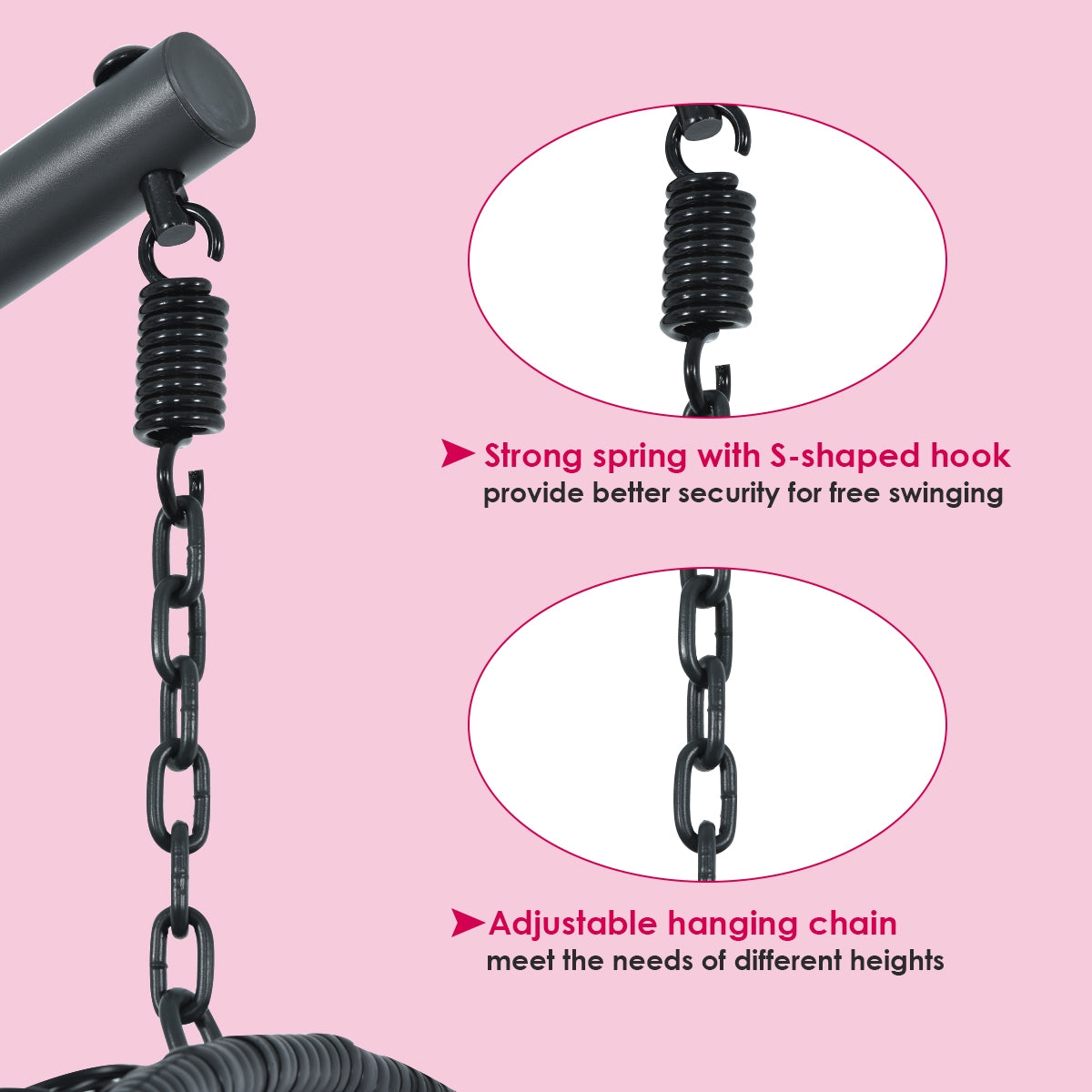 Hanging Cushioned Hammock Chair with Stand