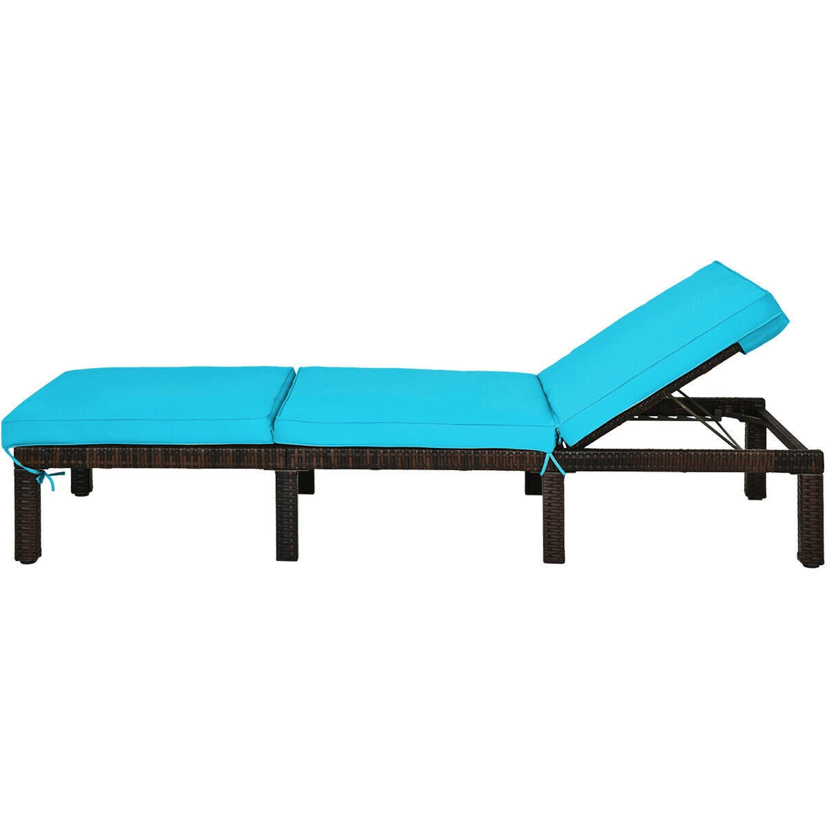 Outdoor Rattan Adjustable Cushioned Chaise
