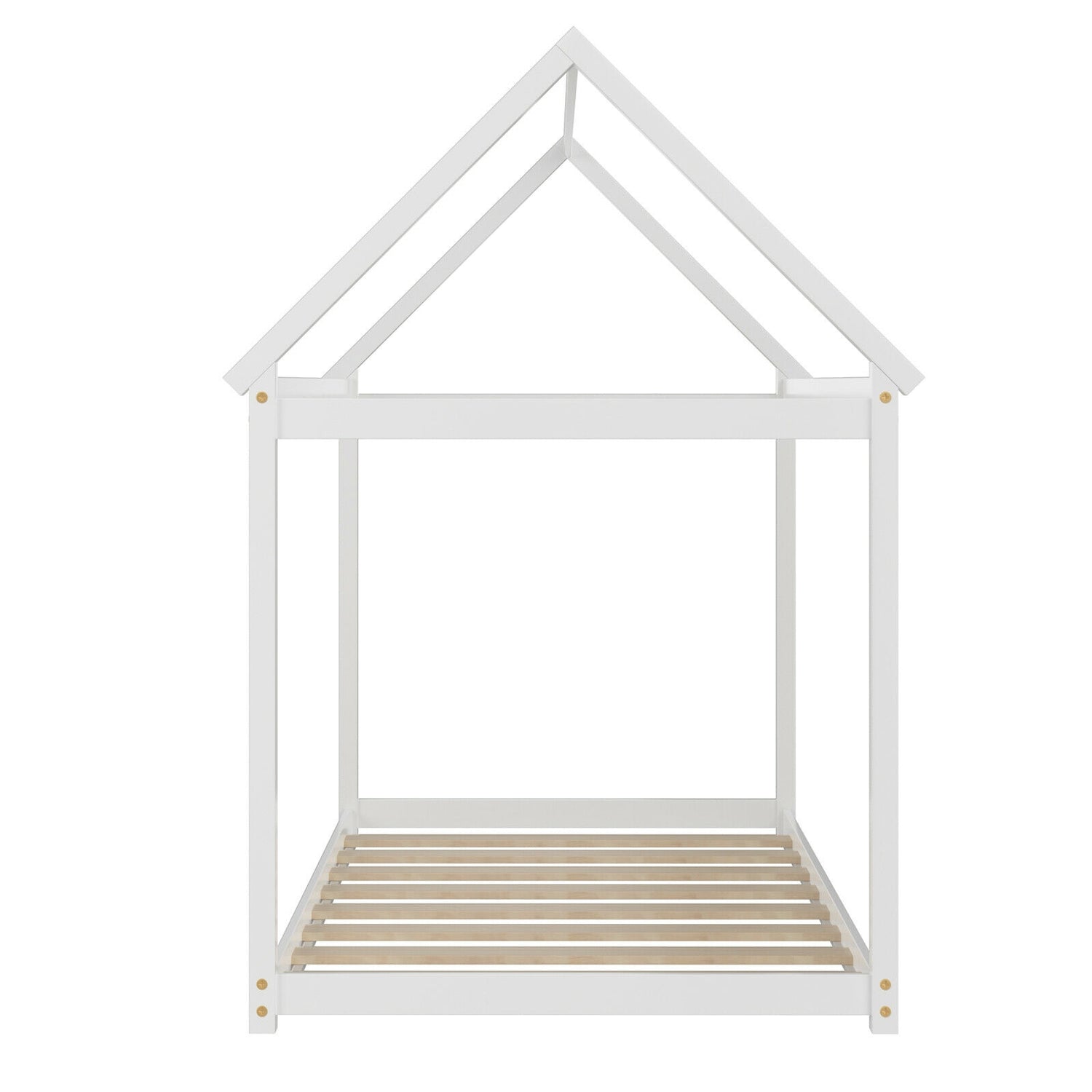 Stable Kids Platform Floor Bed with Roof ang Heavy-Duty Slats