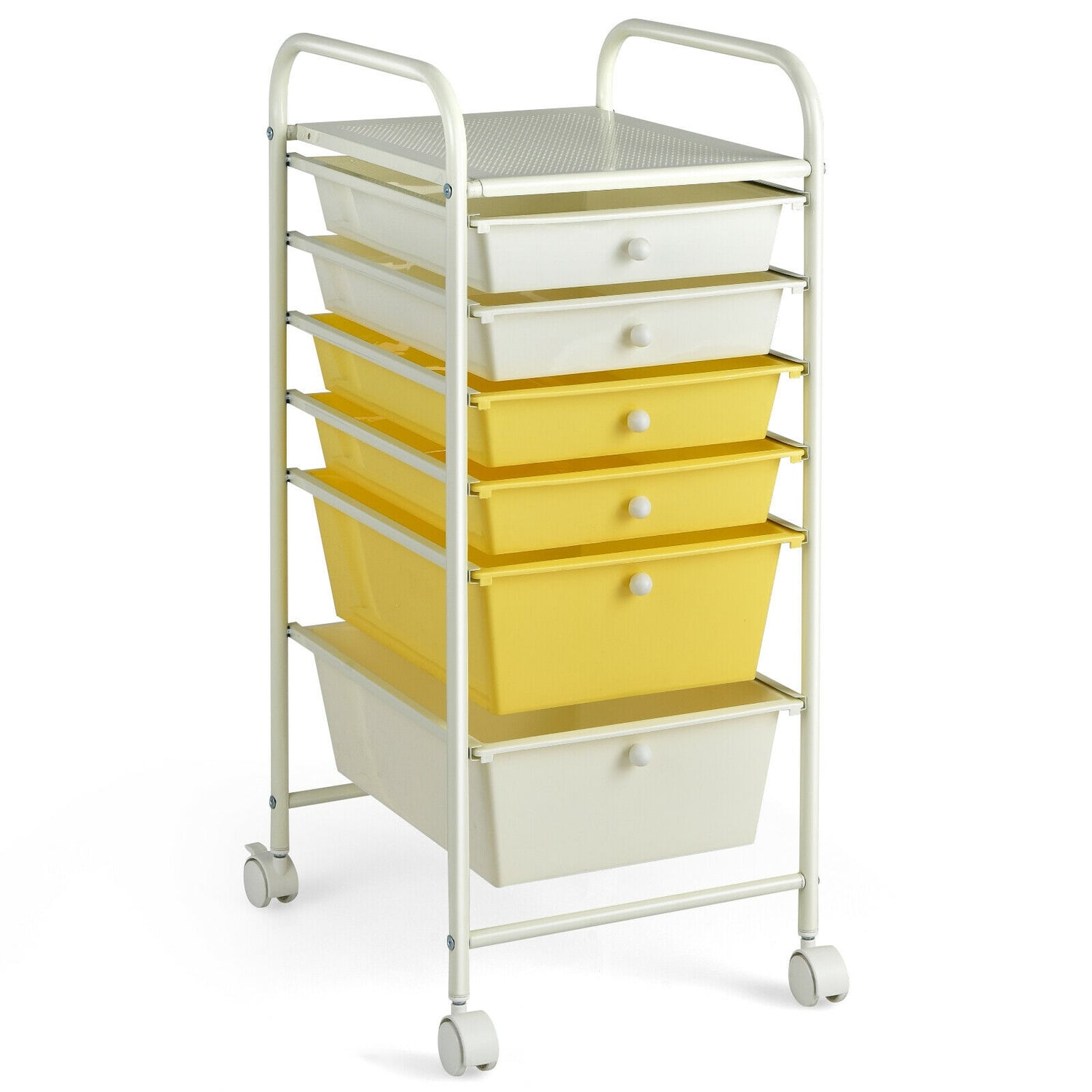 6 Drawers Rolling Storage Cart Organizer-Transparent