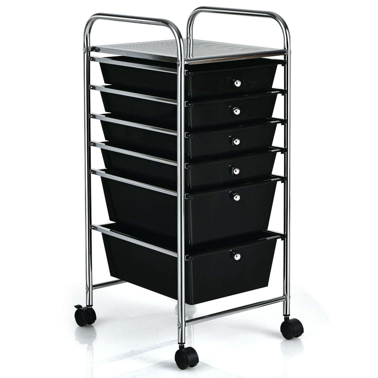 6 Drawers Rolling Storage Cart Organizer-Transparent