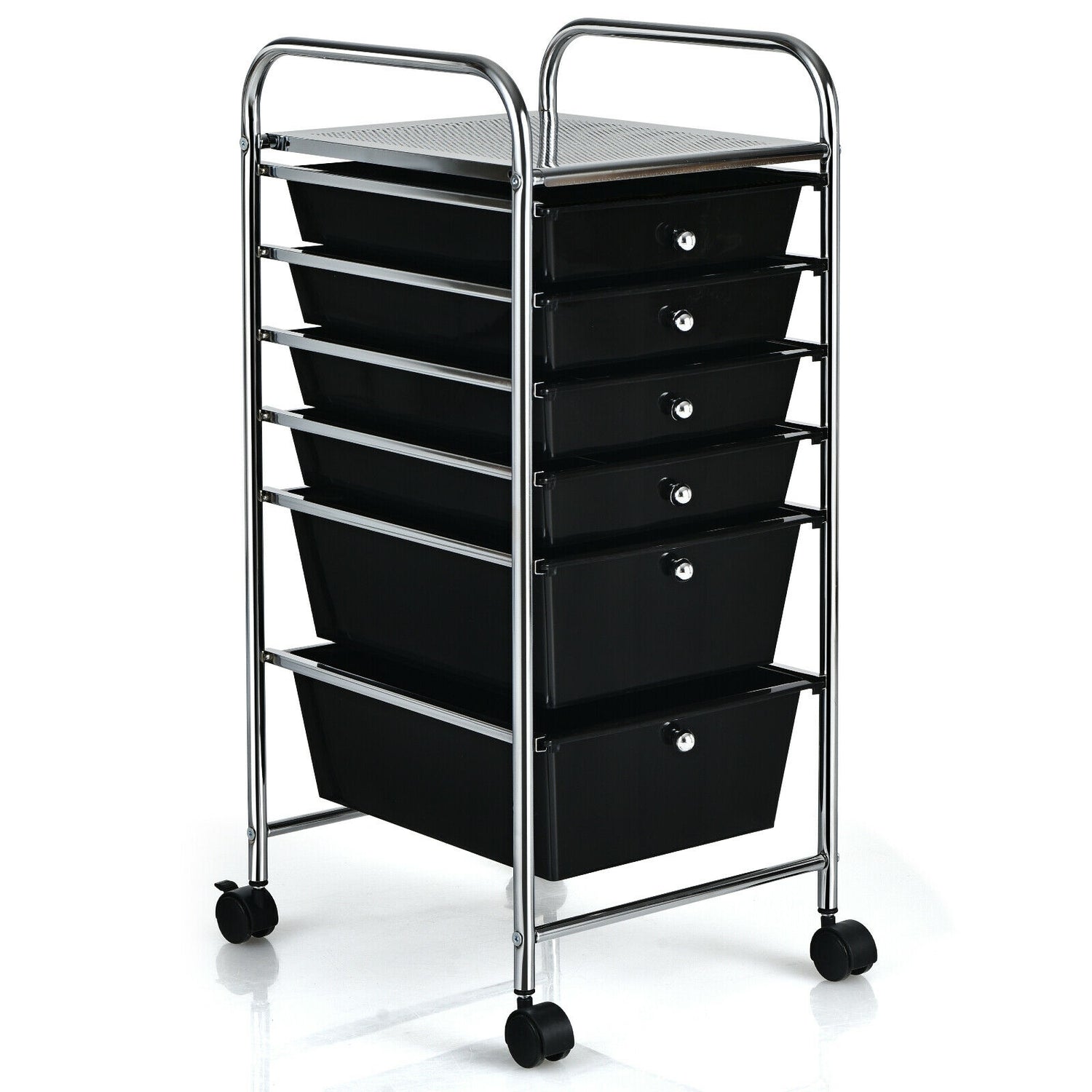6 Drawers Rolling Storage Cart Organizer-Transparent