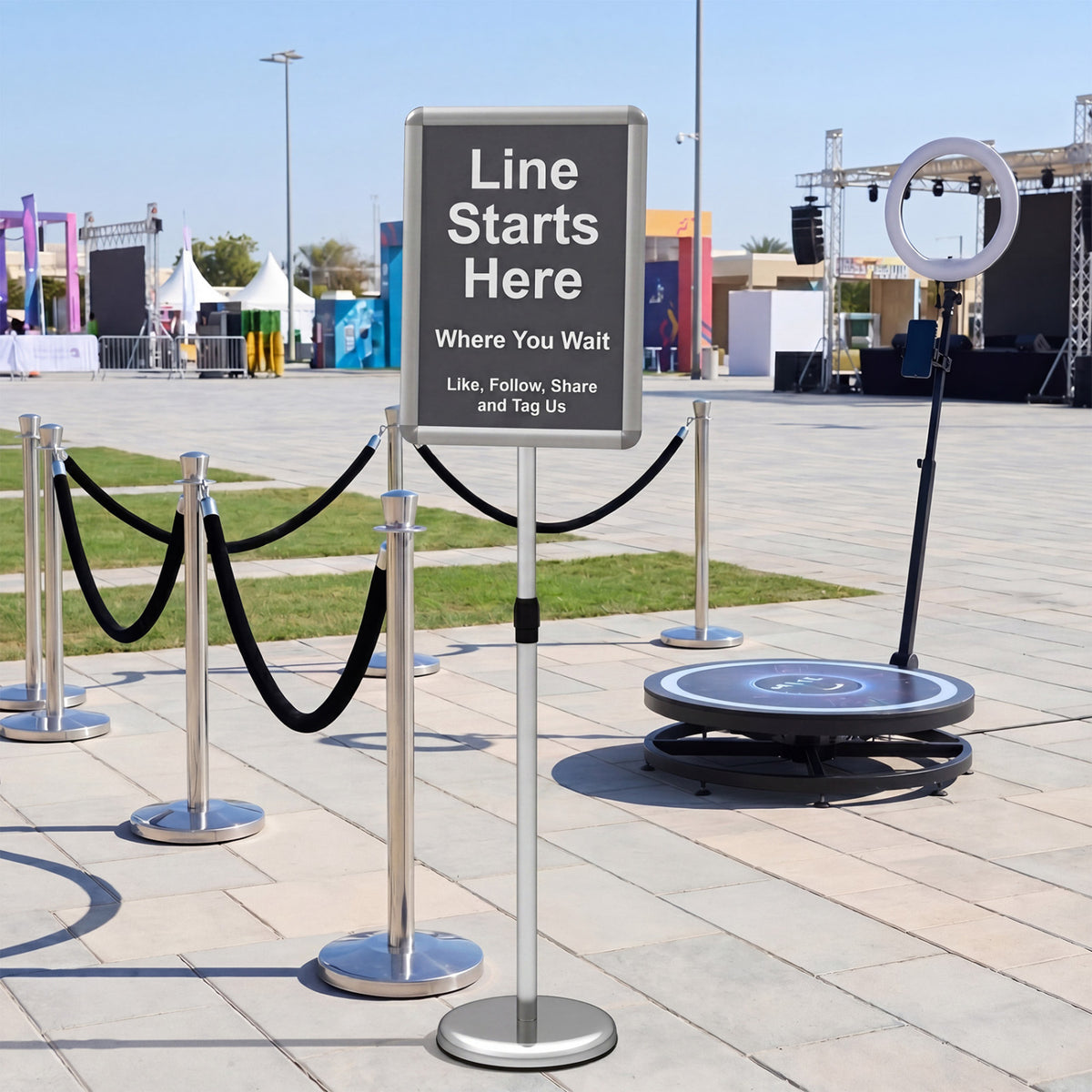 11 x 17 Inch Height Adjustable Sign Holder Stand with Snap-Open Frame