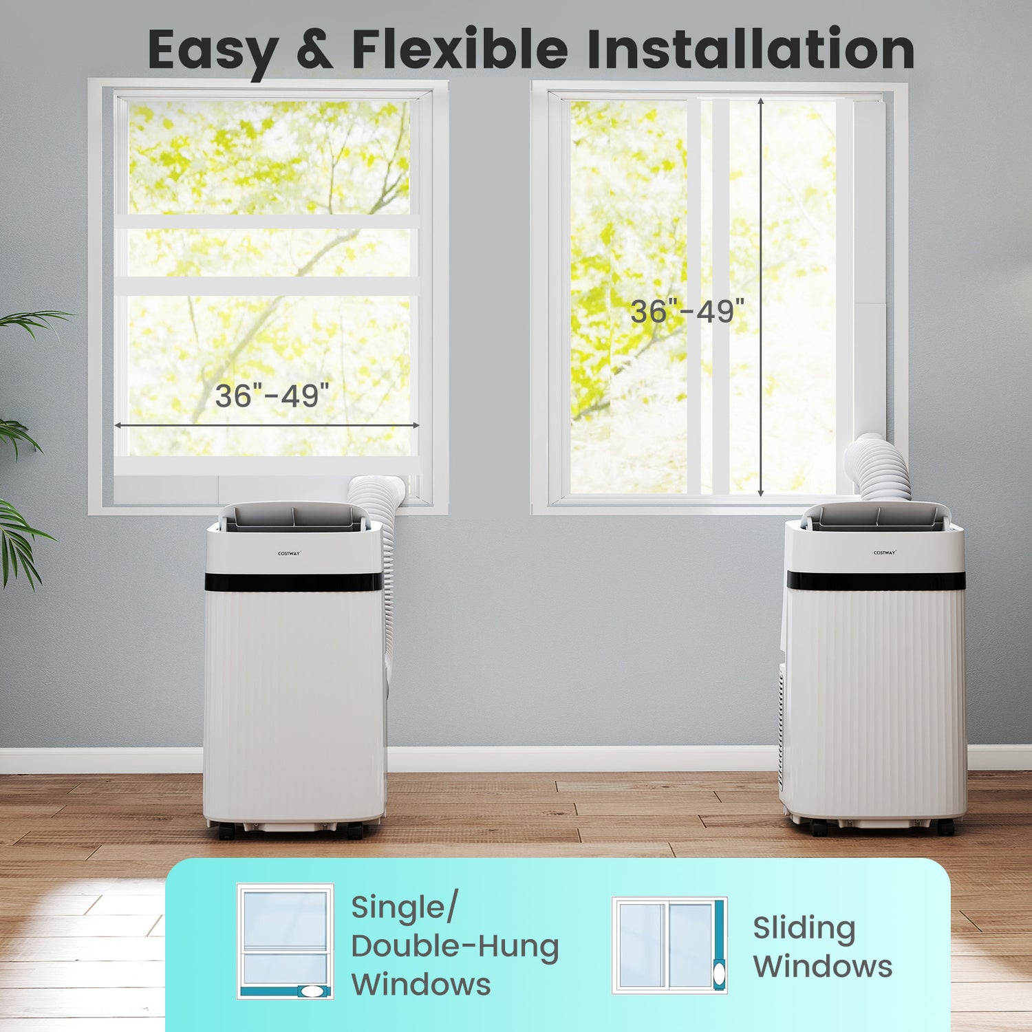 12000 BTU Portable Air Conditioner 3 in 1 Energy-saving with Fan and Dehumidifier-White