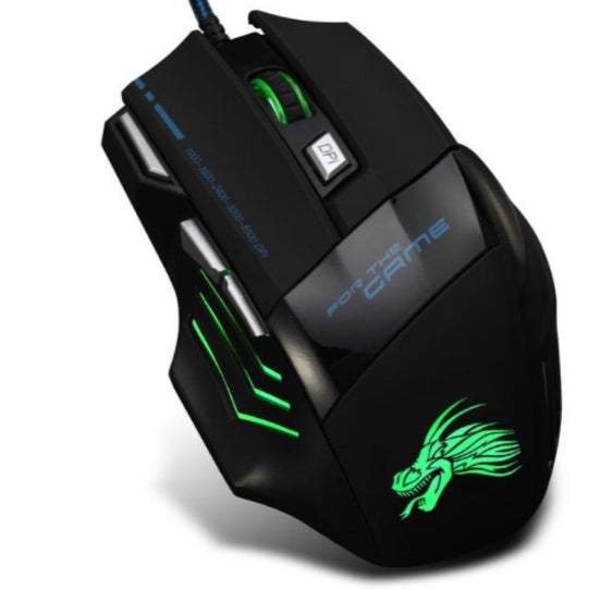 Professional Wired Gaming Mouse - 5500 DPI, Adjustable, 7 Buttons