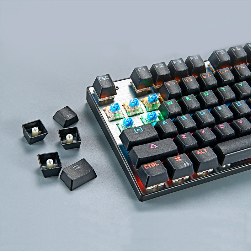 87-Key Mechanical Keyboard with Green Switches - Desktop Non-Punch Design