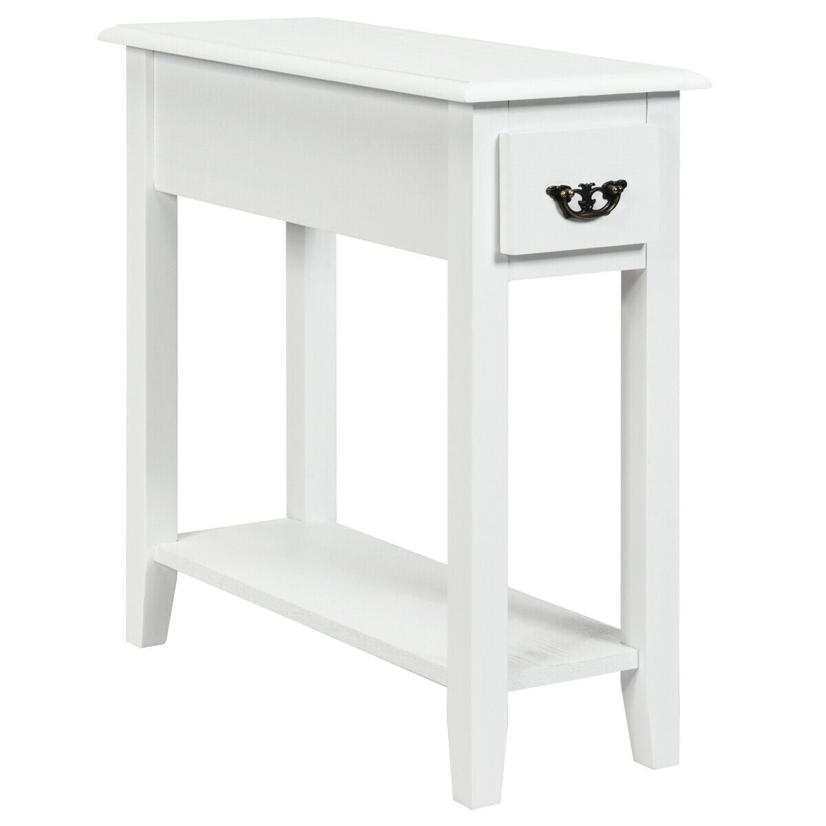 End Table Bedside Sofa End Table Narrow Nightstand with Wooden Legs