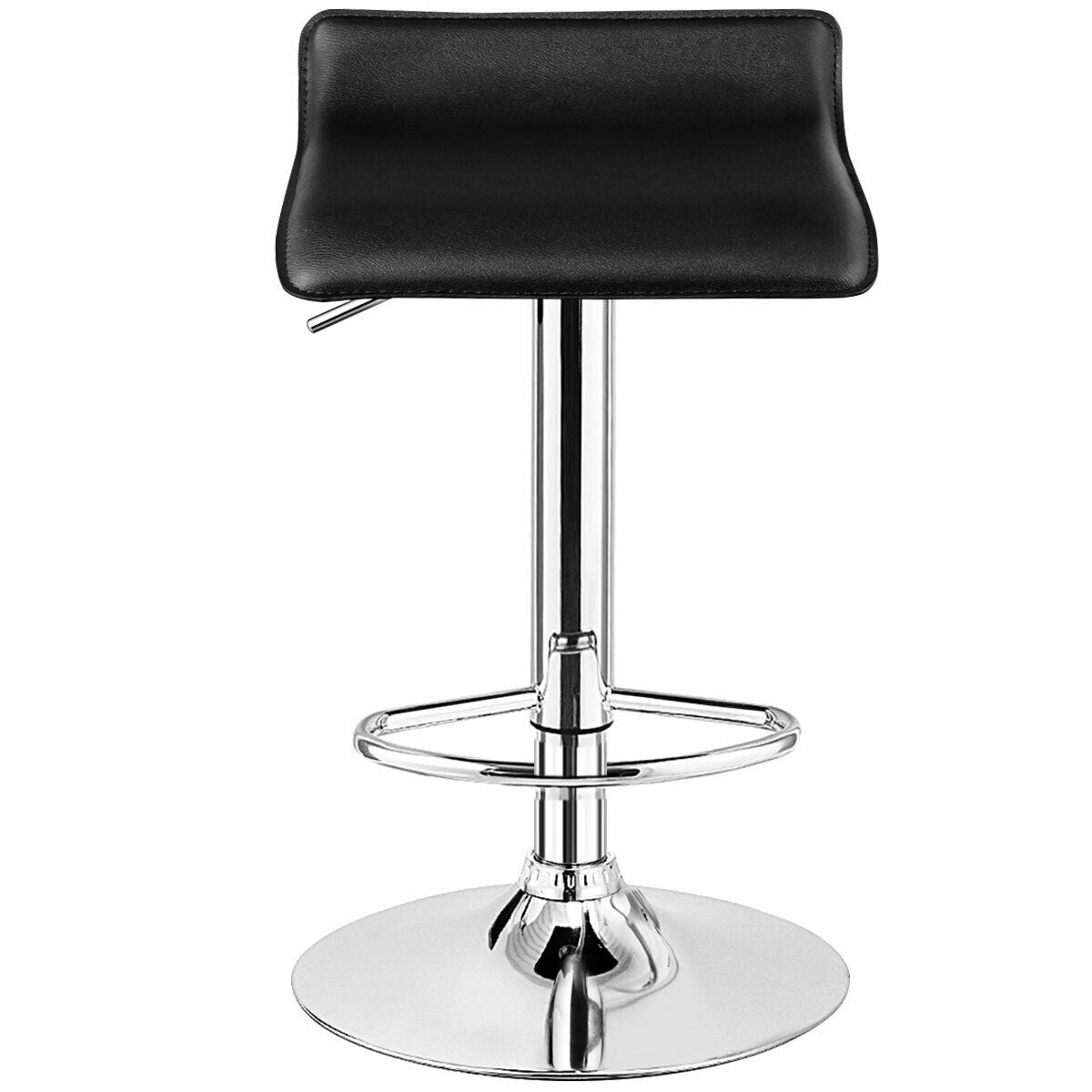 Set of 2 Adjustable PU Leather Backless Bar Stools